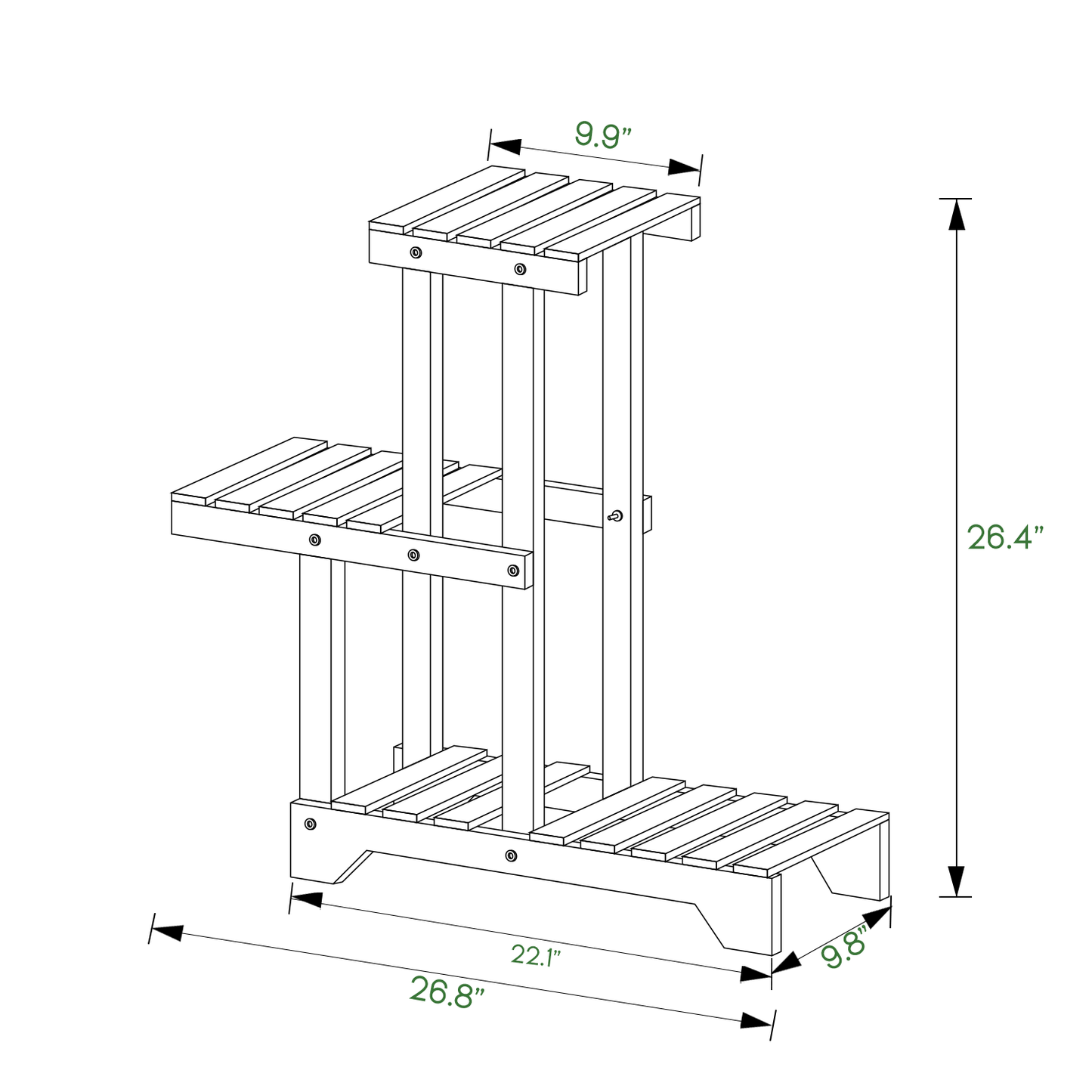 Flower Plant Stand Display Shelf - 4 Potted Plant Holder - Carbonized