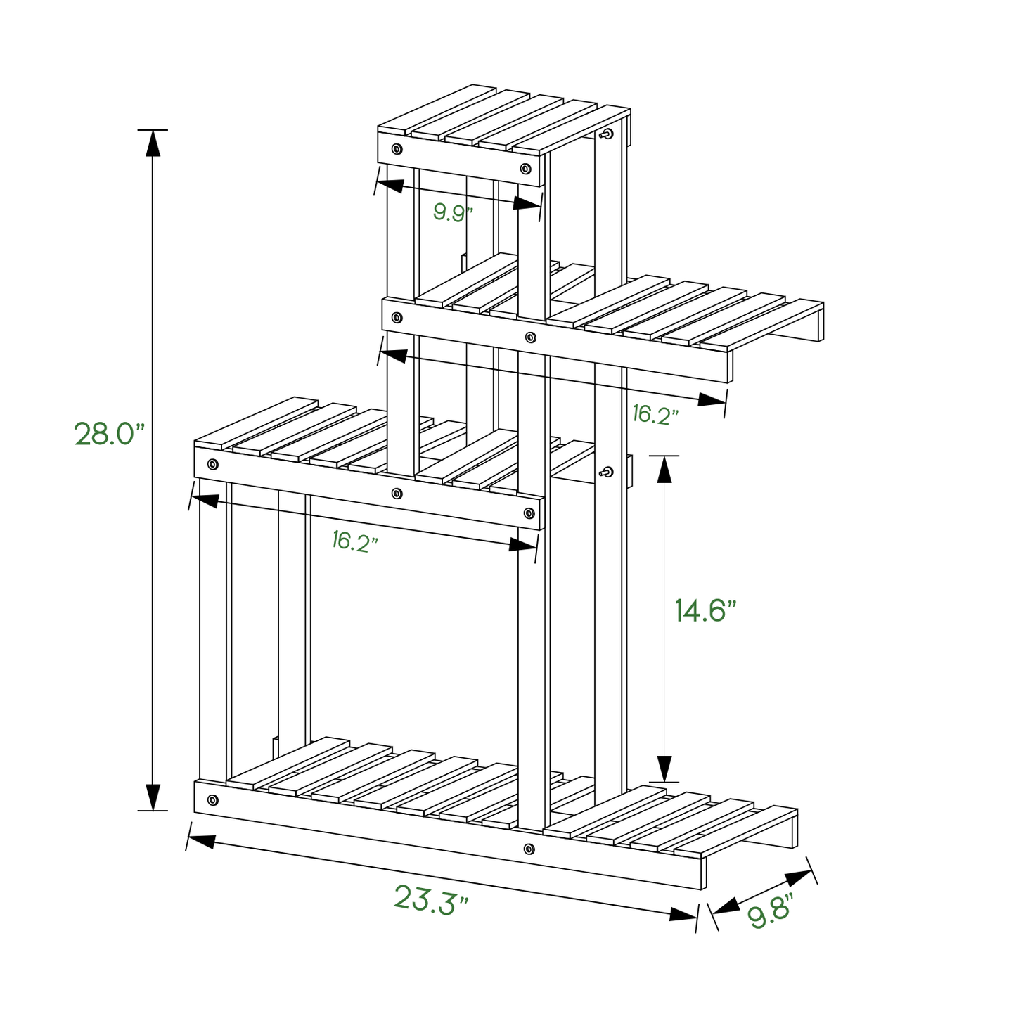 Flower Plant Stand Display Shelf - 5 Potted Plant Holder - Carbonized
