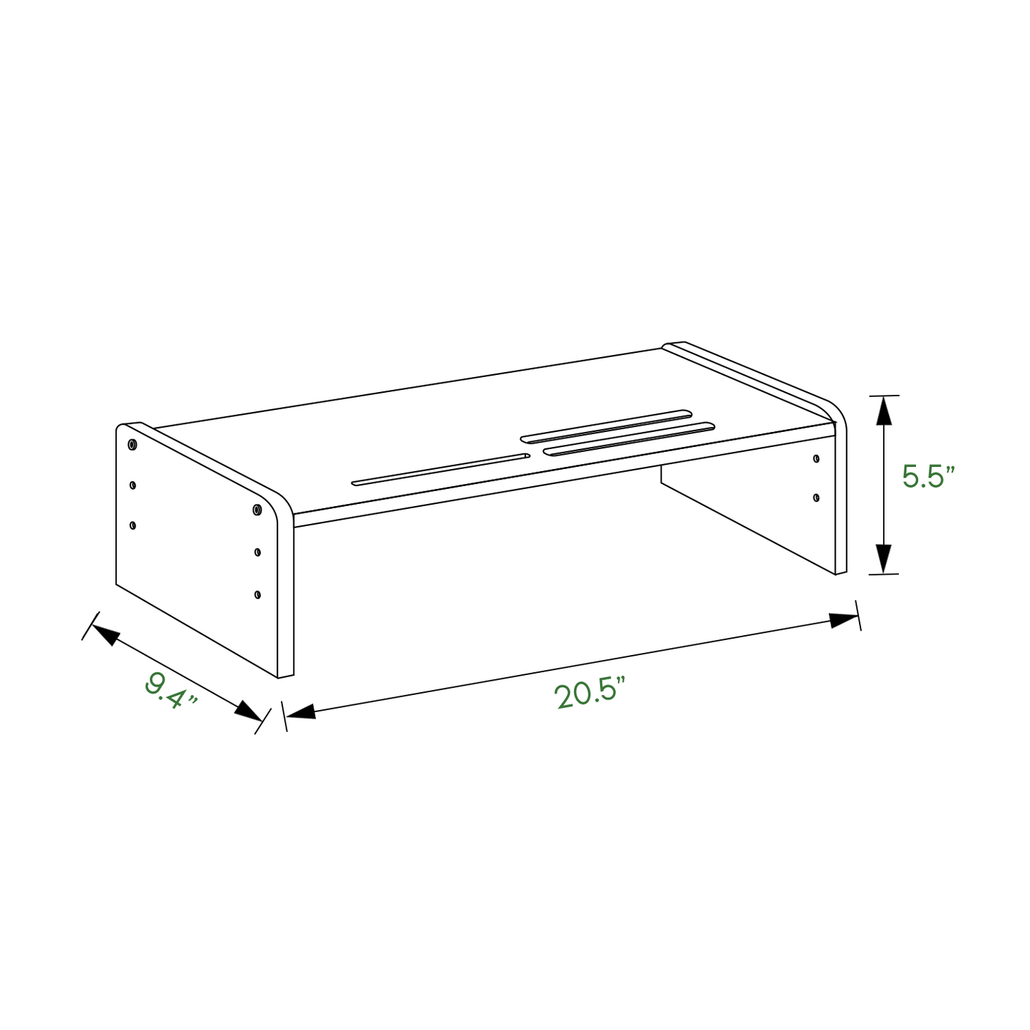 Computer Monitor Screen Riser Support Stand - Adjustable Height - Natural