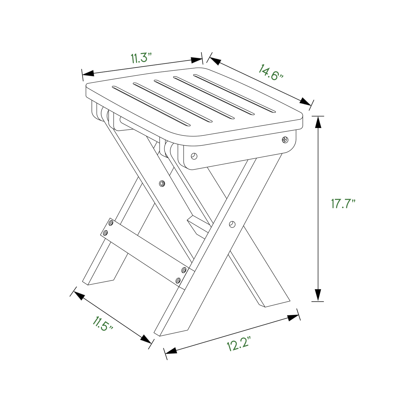 Foldable Step Stool Foot Rest - Brown