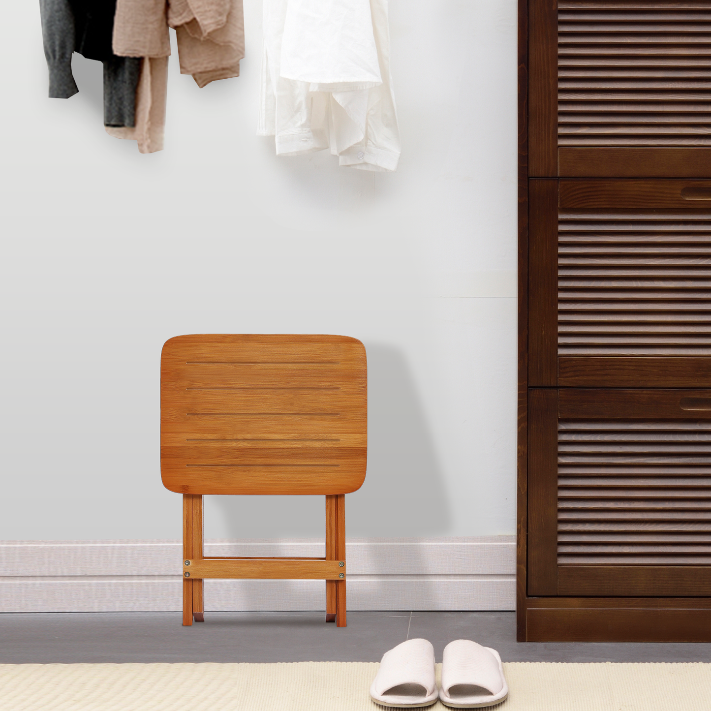 Foldable Step Stool Foot Rest - Brown