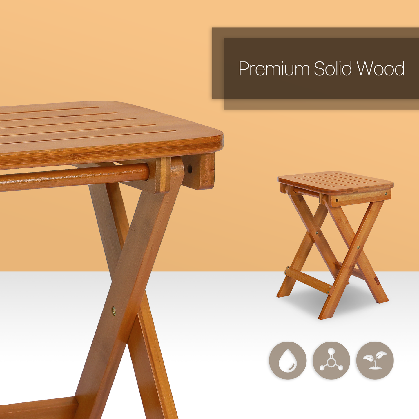 Foldable Step Stool Foot Rest - Brown