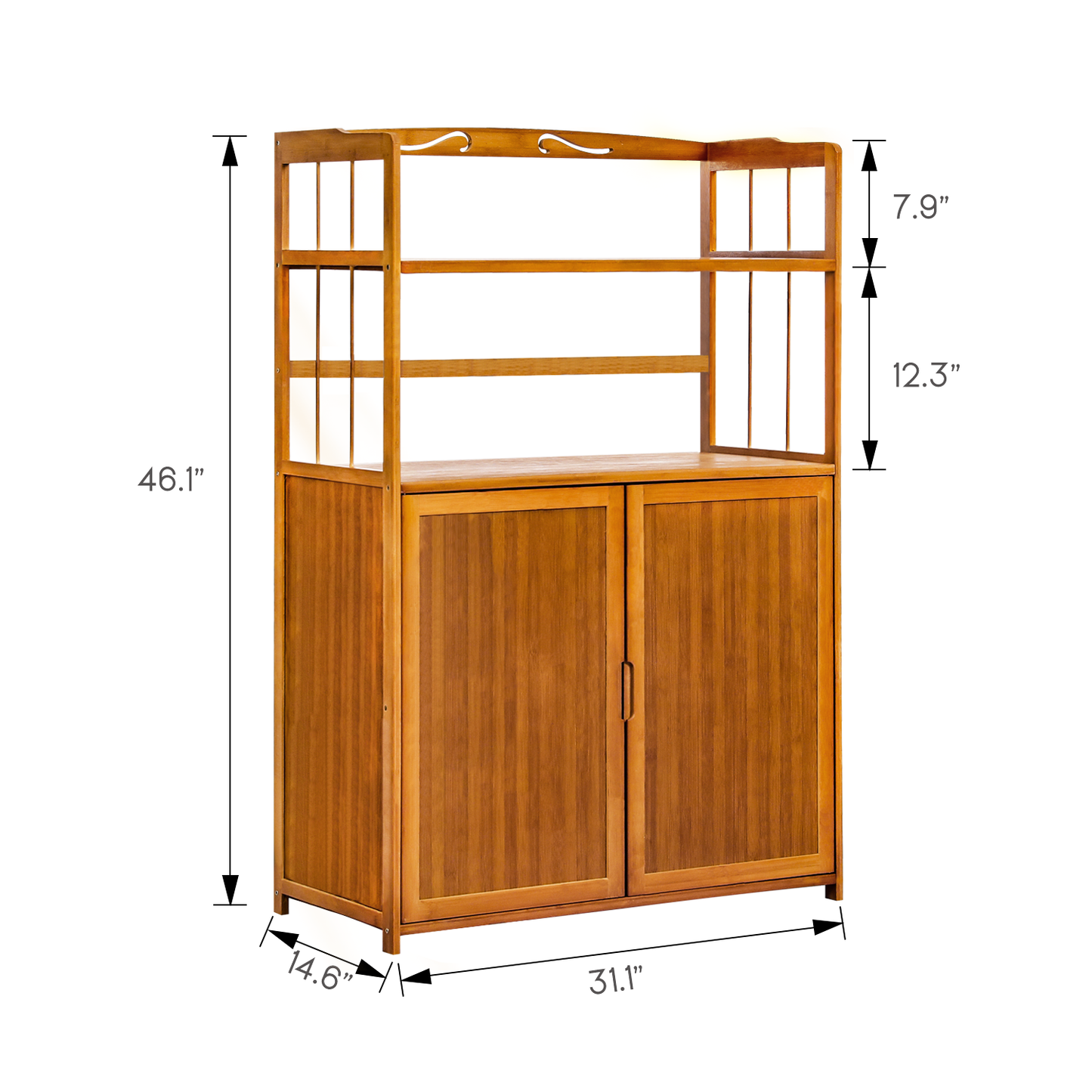 Freestanding Kitchen Cupboard - Bottom Storage Sideboard - 4 Tier - Natural