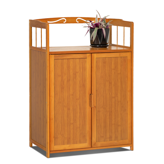 Two Doors Bottom Space Cupboard - Natural