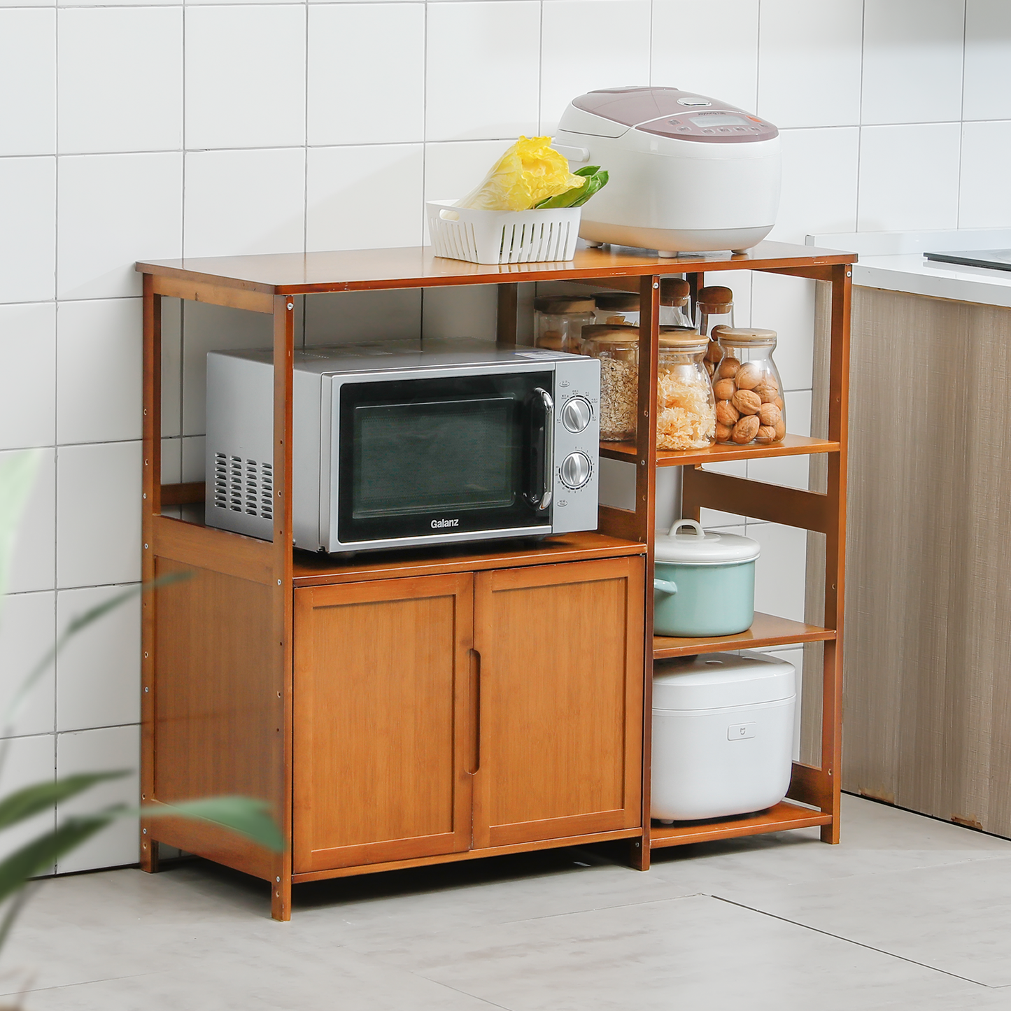 Freestanding Kitchen Cupboard - Bottom Storage Sideboard - 39" - Brown