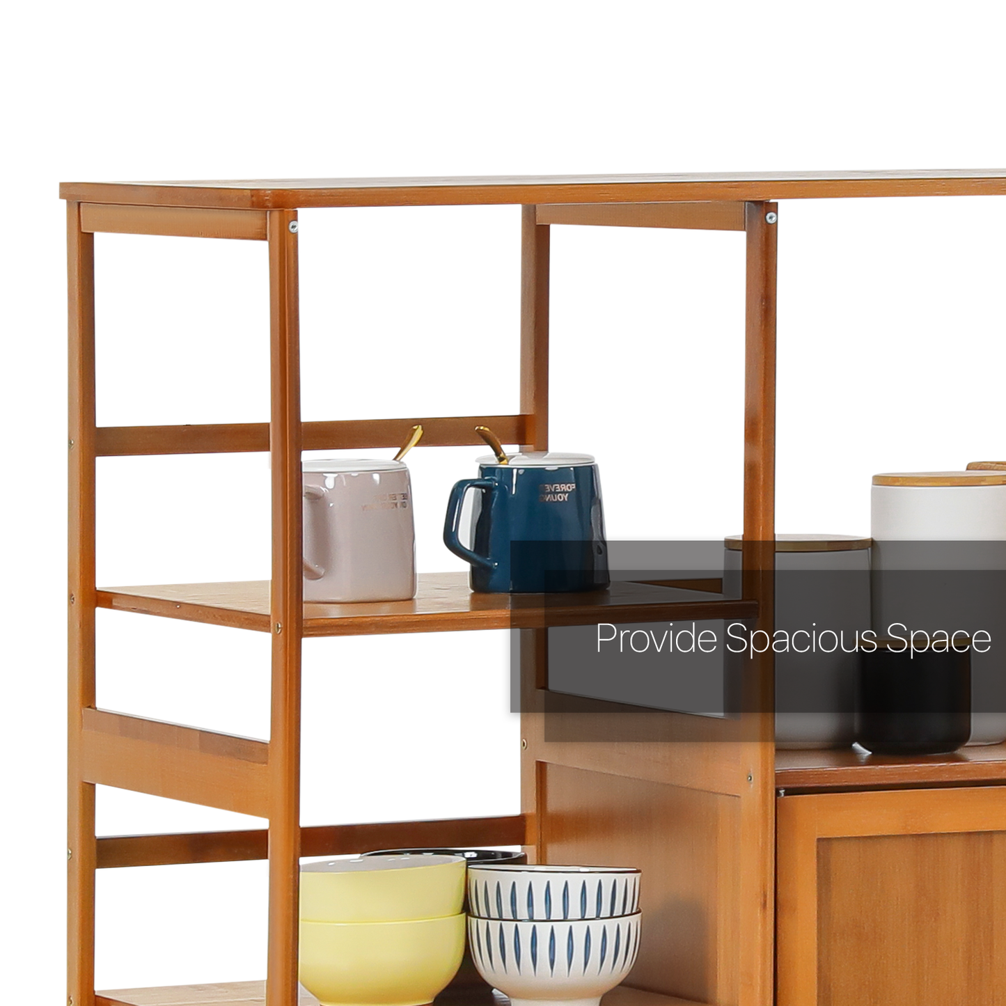 Freestanding Kitchen Cupboard - Bottom Storage Sideboard - 39" - Brown