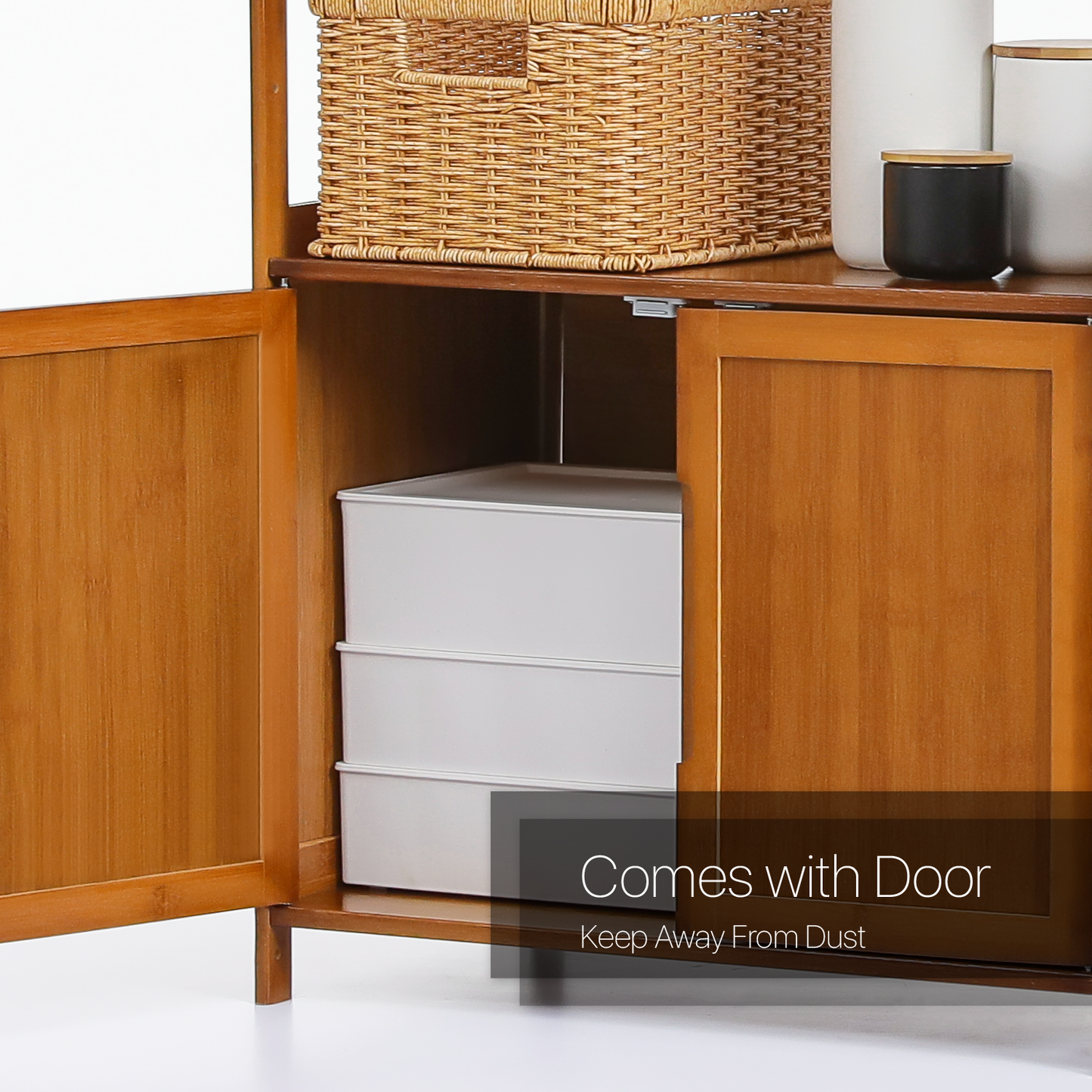 Freestanding Kitchen Cupboard - Bottom Storage Sideboard - 39" - Brown