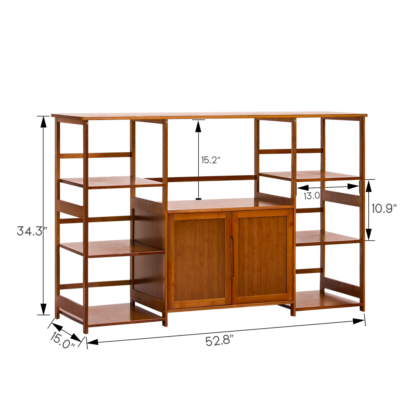 Freestanding Kitchen Cupboard - Bottom Storage Sideboard - 53" - Brown