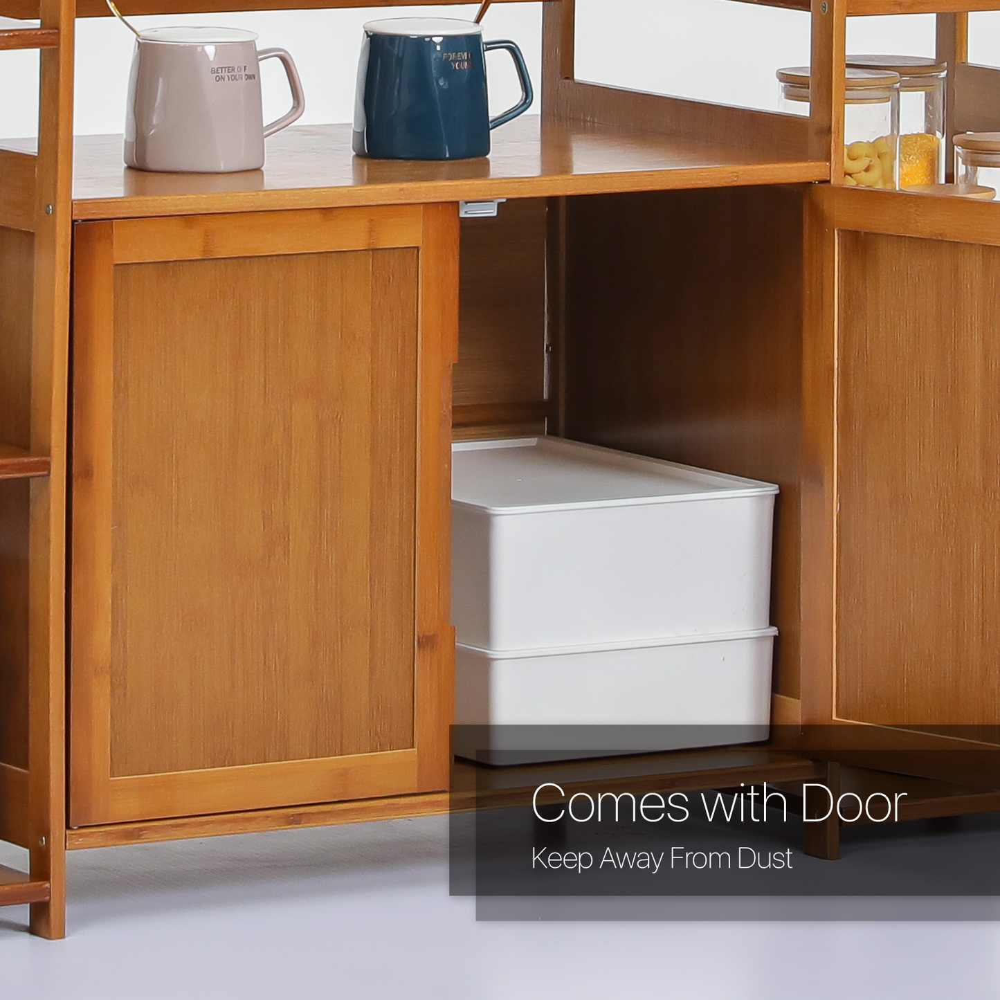 Freestanding Kitchen Cupboard - Bottom Storage Sideboard - 53" - Brown