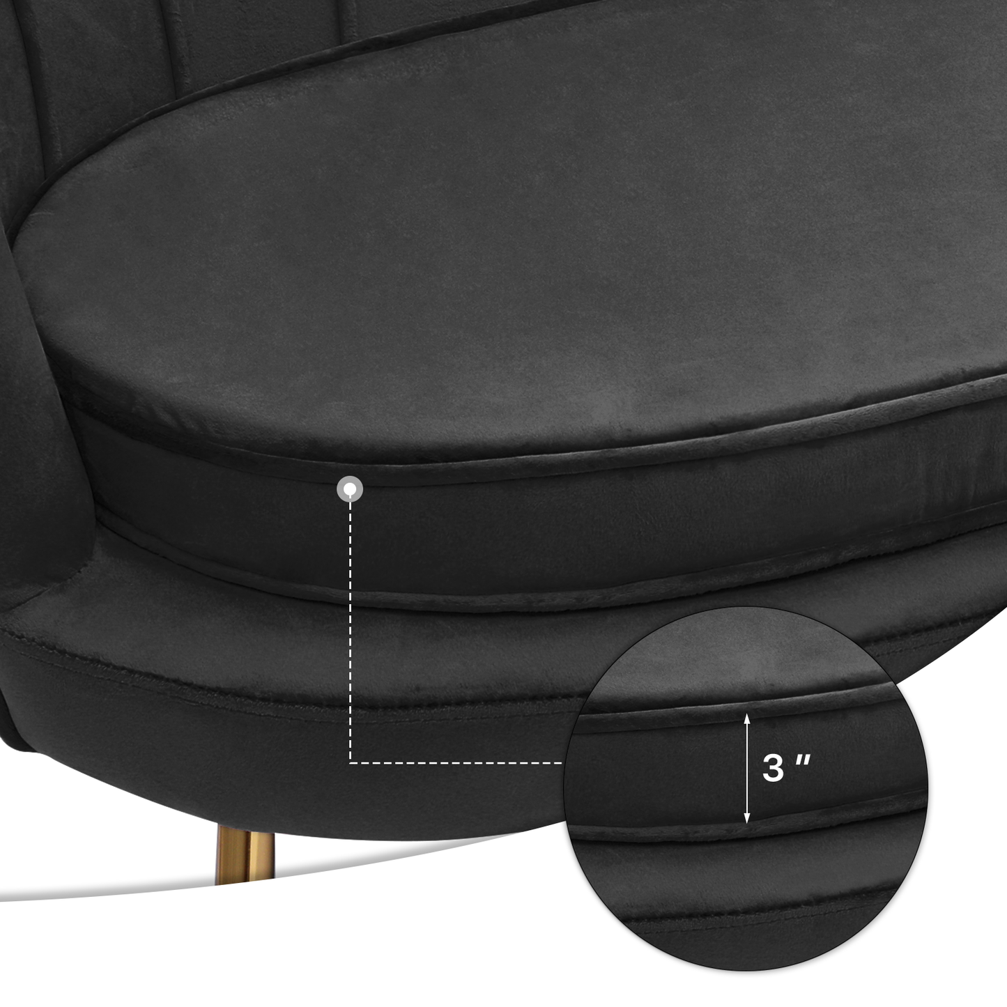 52" Velvet Tufted Upholstered Sofa Couch - Love Seat w/2 Pillows