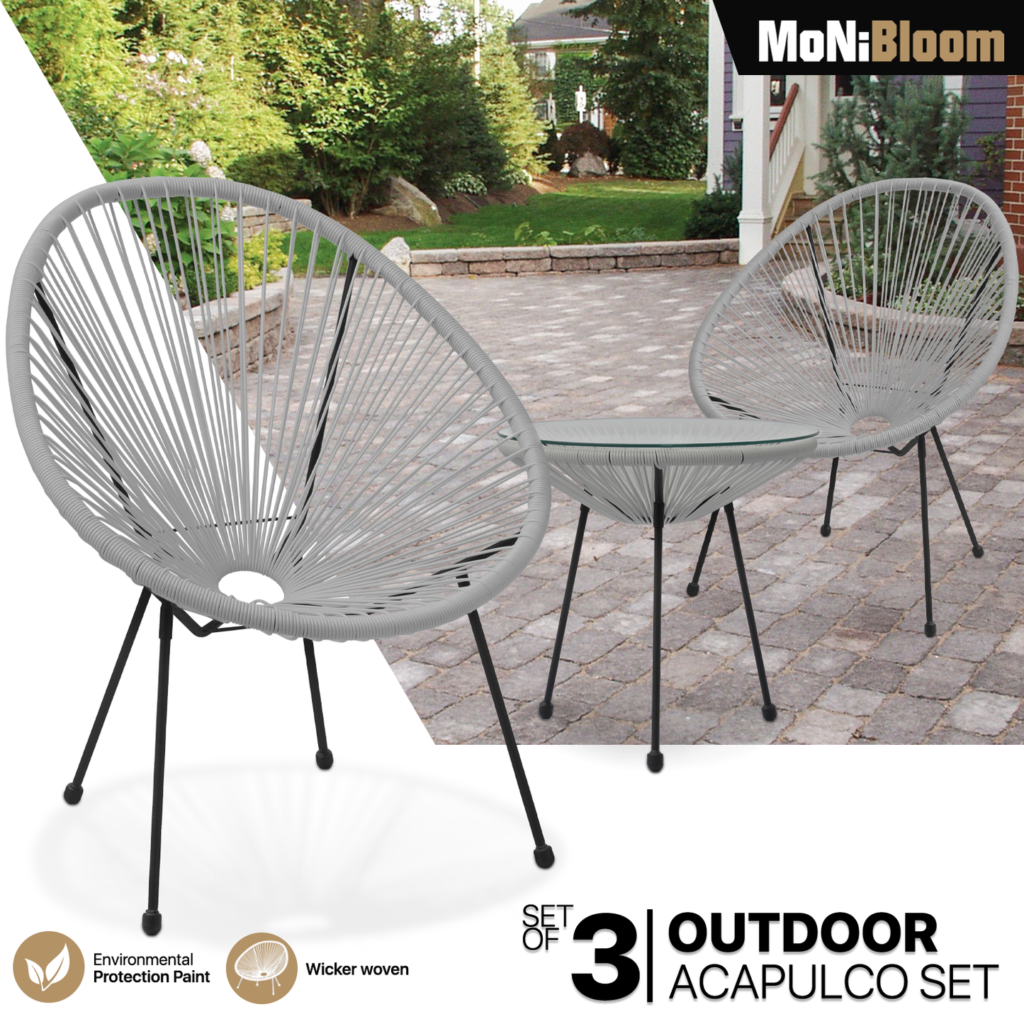 GARDEN PATIO SET-2 CHAIR 1 TABLE