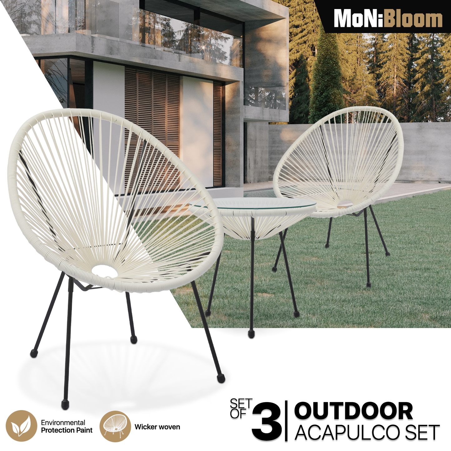 GARDEN PATIO SET-2 CHAIR 1 TABLE