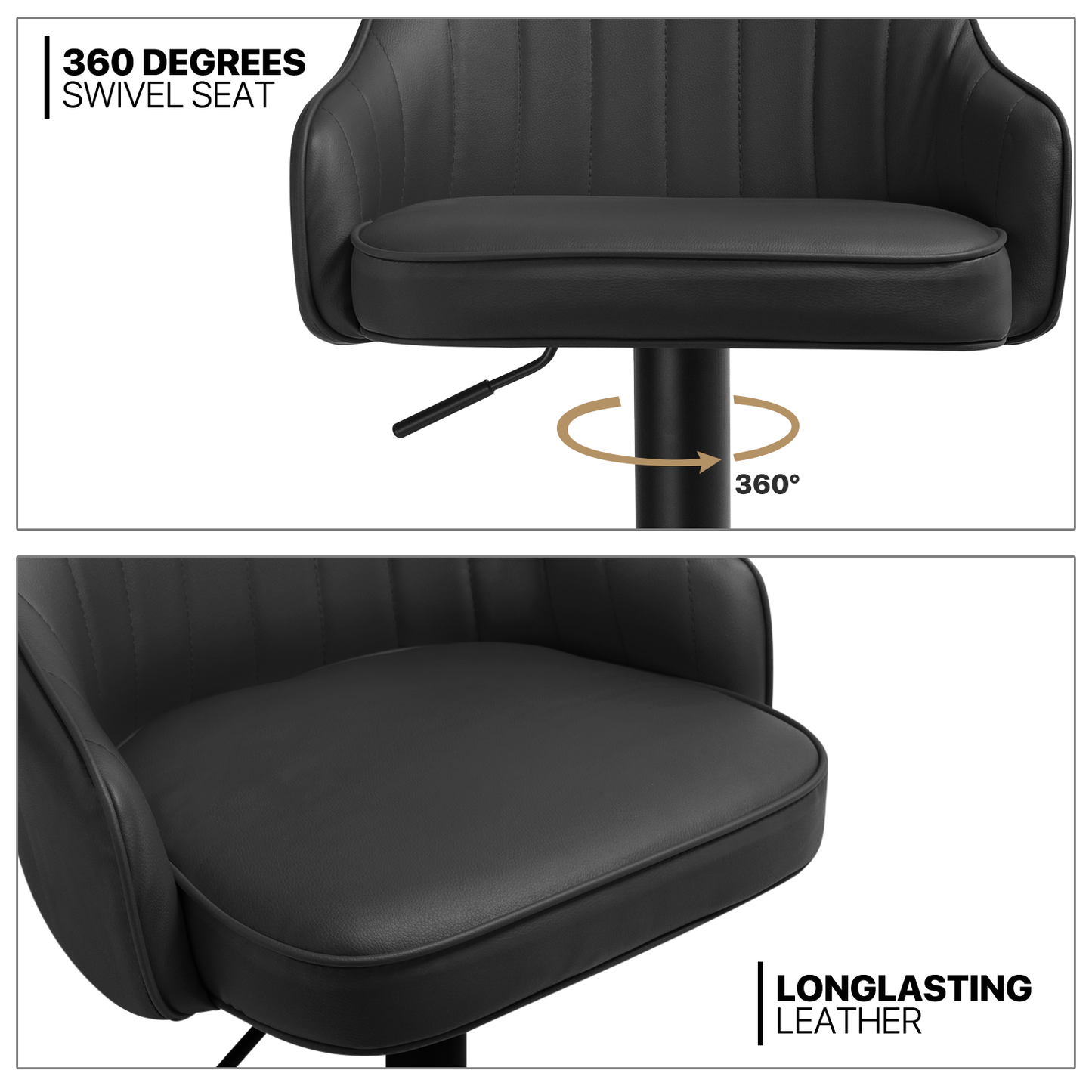 Strip Pattern Bar Stool w/Surrounded Seatback 2 Pcs