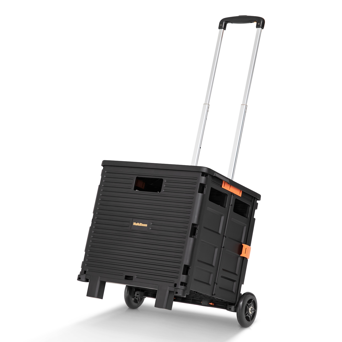 2-Wheeled Folding Shopping Cart w/Rubber Rear Caster - 55 Litre