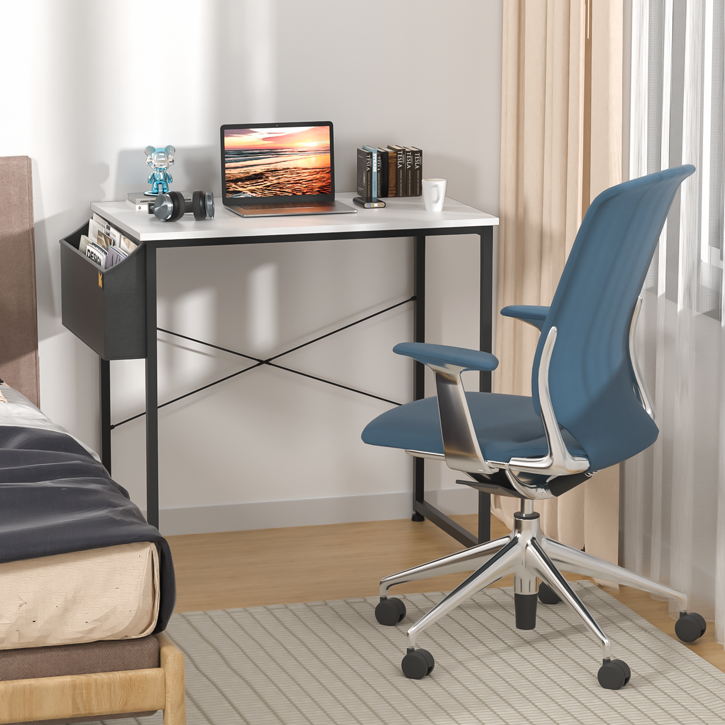 White Willow Wood Computer Desk (Various sizes) - with Storage Bag