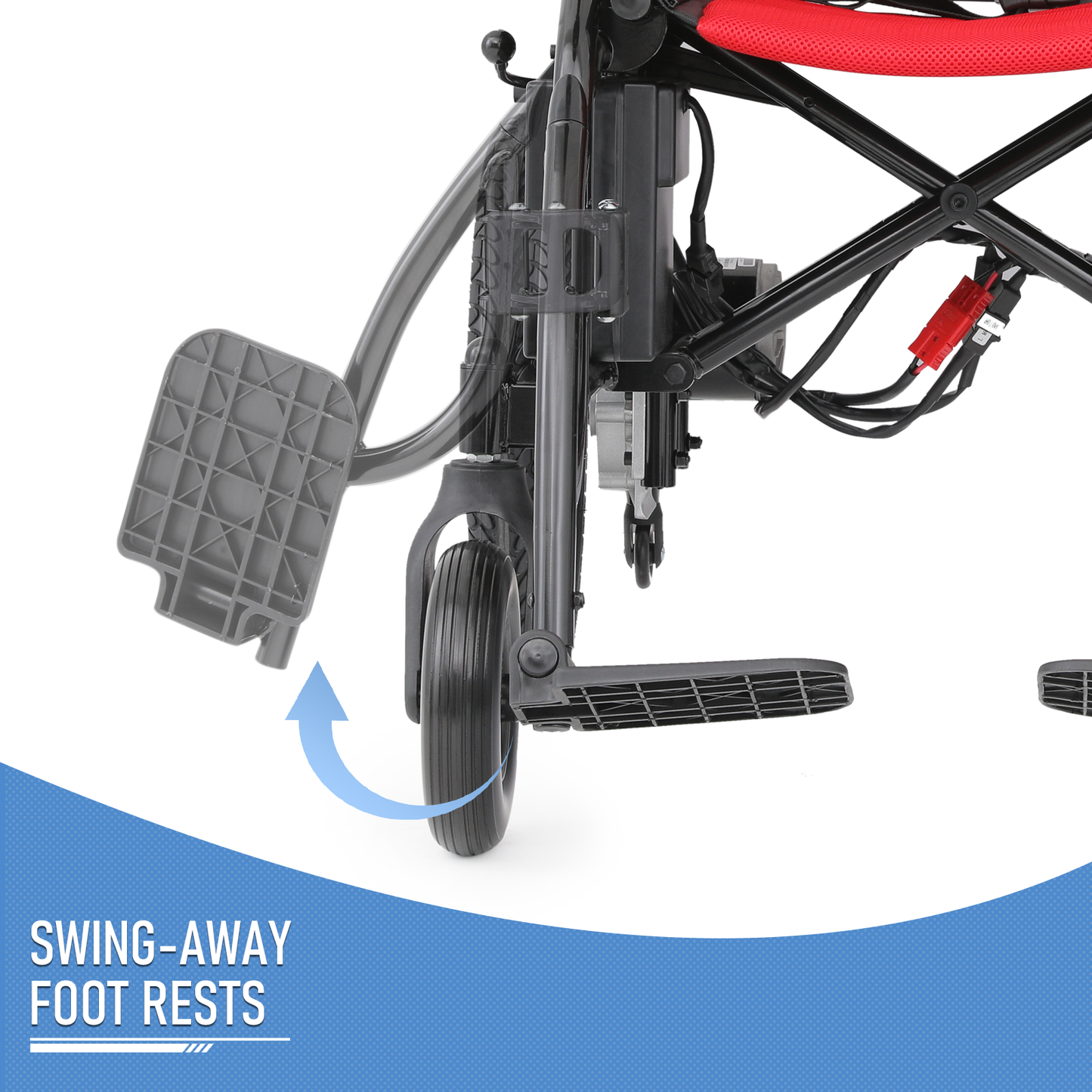 Foldable Electric Wheelchair - 12 Miles of Battery Life - Steel Frame Oxford Seat