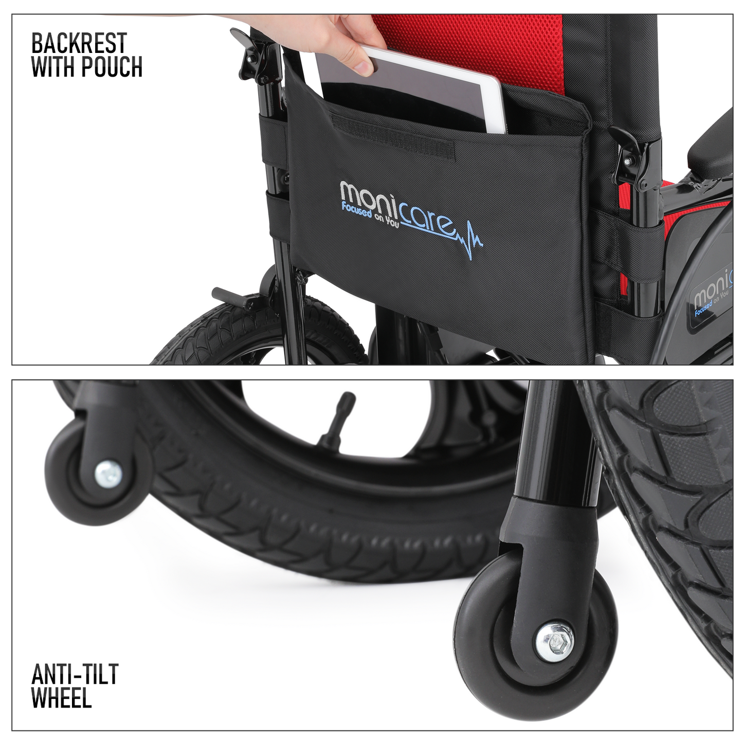 Foldable Electric Wheelchair - 12 Miles of Battery Life - Steel Frame Oxford Seat