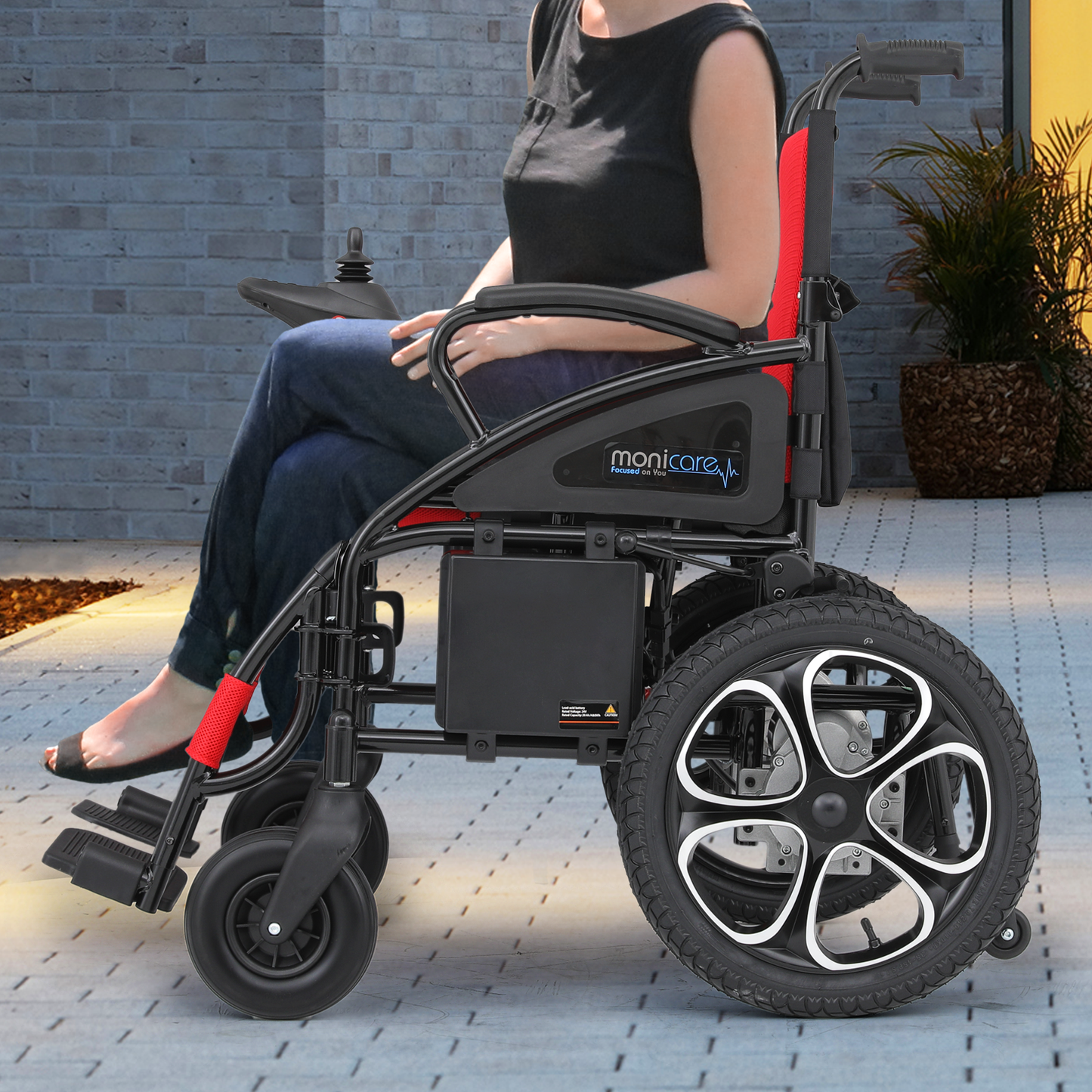 Foldable Electric Wheelchair - 12 Miles of Battery Life - Steel Frame Oxford Seat