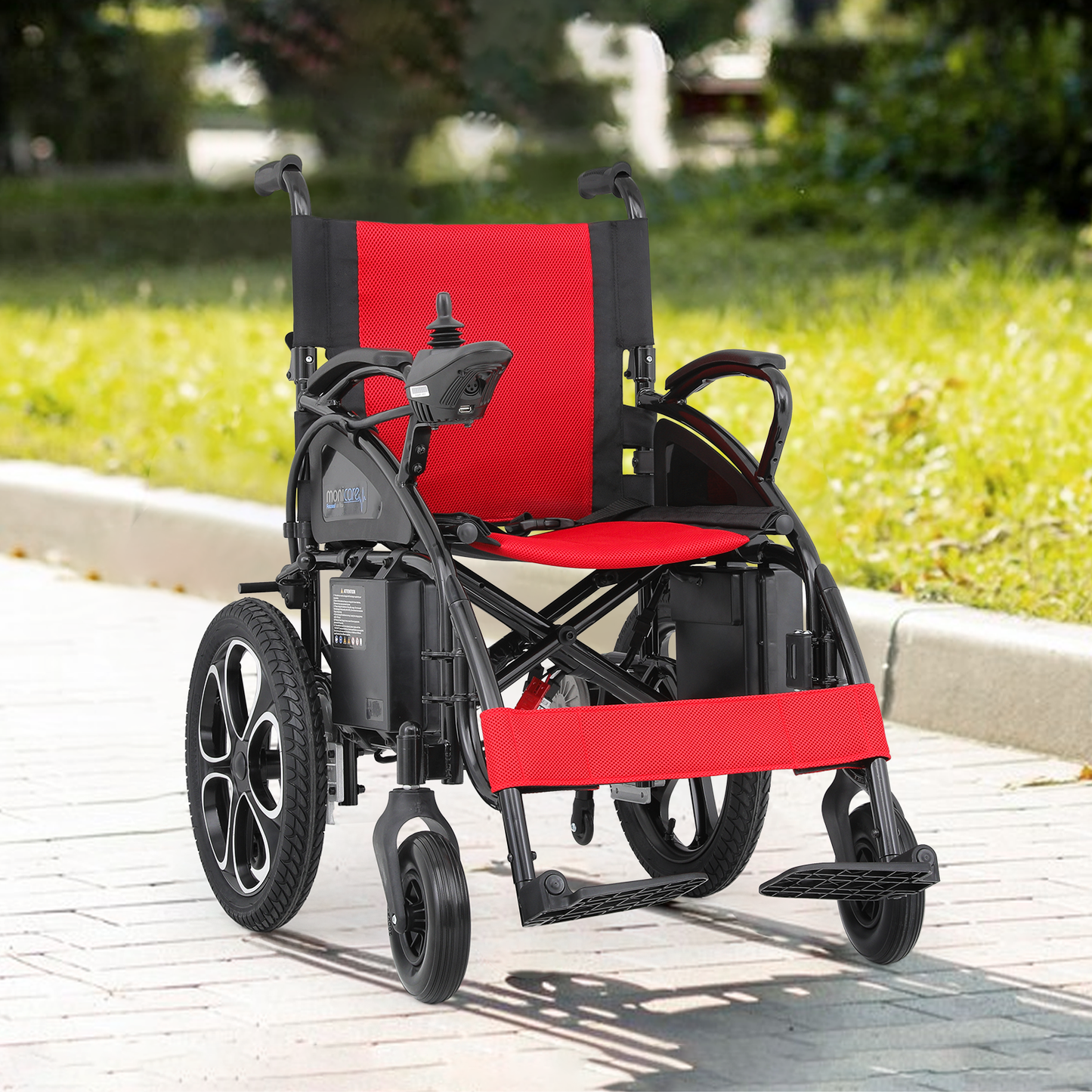 Foldable Electric Wheelchair - 12 Miles of Battery Life - Steel Frame Oxford Seat