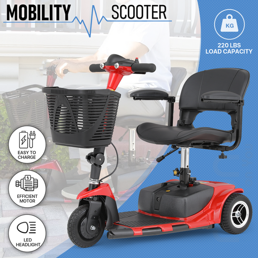 3-Wheels Mobility Scooter - 12 Miles of Battery Life - Adjustable Seat - Up to 3.8mph