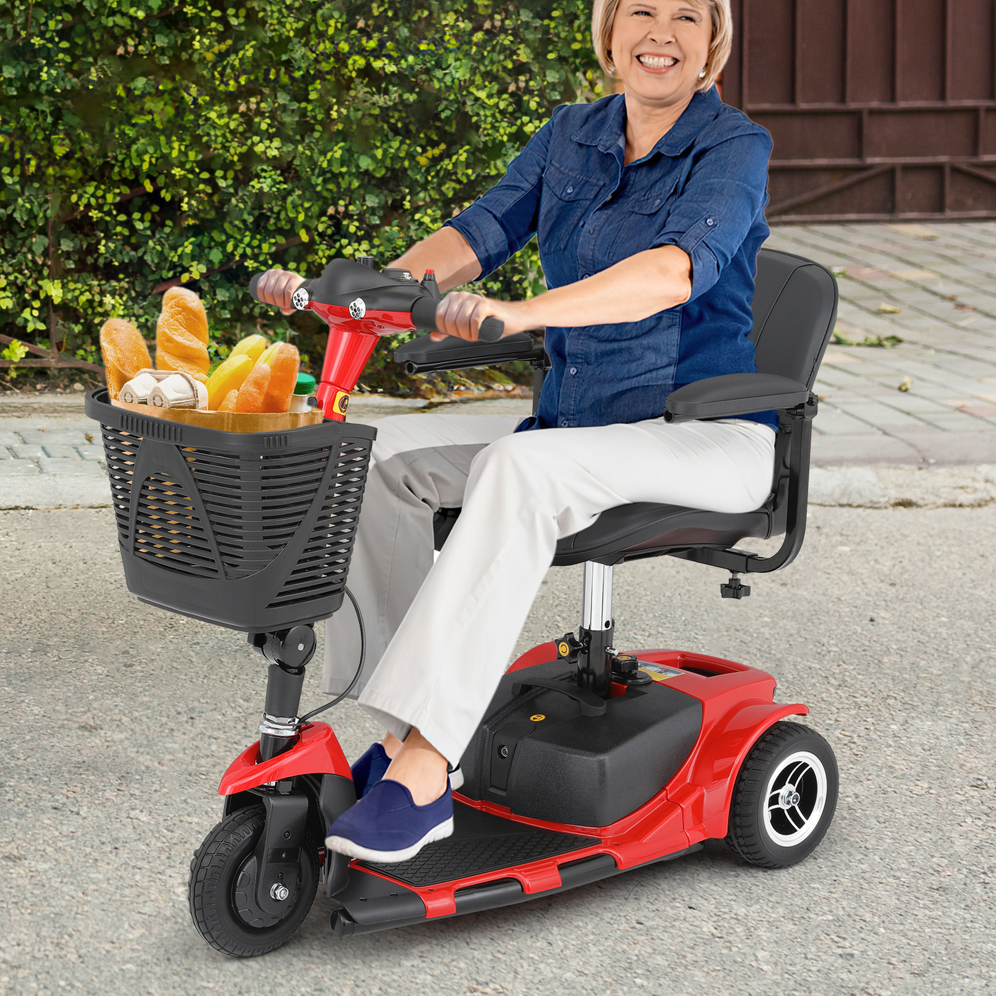 3-Wheels Mobility Scooter - 12 Miles of Battery Life - Adjustable Seat - Up to 3.8mph