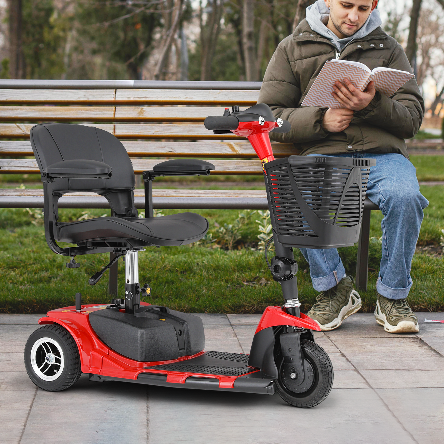 3-Wheels Mobility Scooter - 12 Miles of Battery Life - Adjustable Seat - Up to 3.8mph