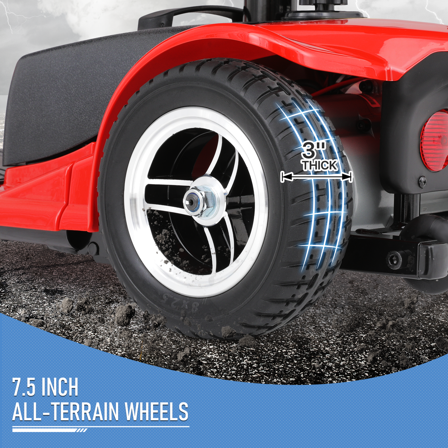 3-Wheels Mobility Scooter - 12 Miles of Battery Life - Adjustable Seat - Up to 3.8mph