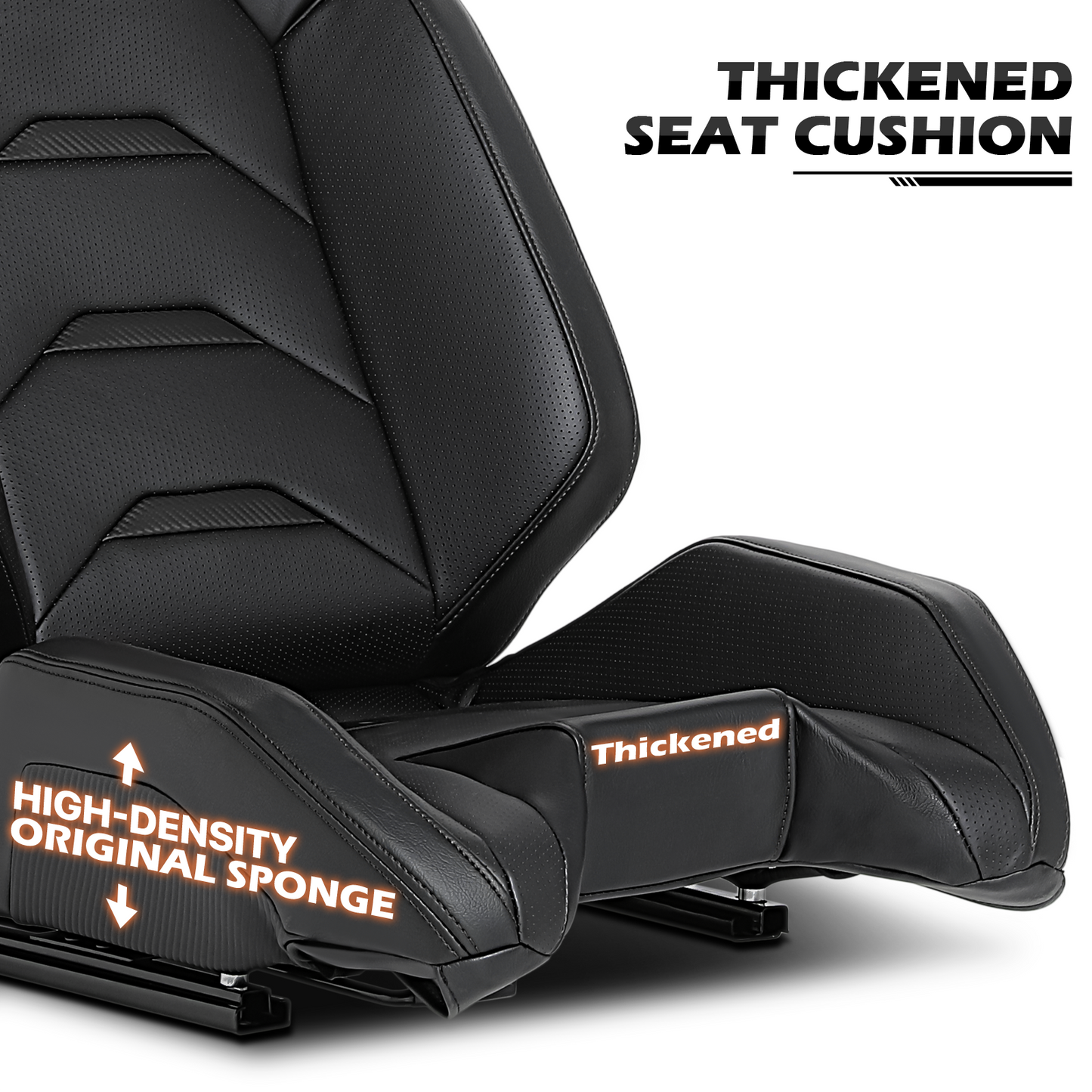 PU leather Gaming Seat - Black - For Racing Simulator