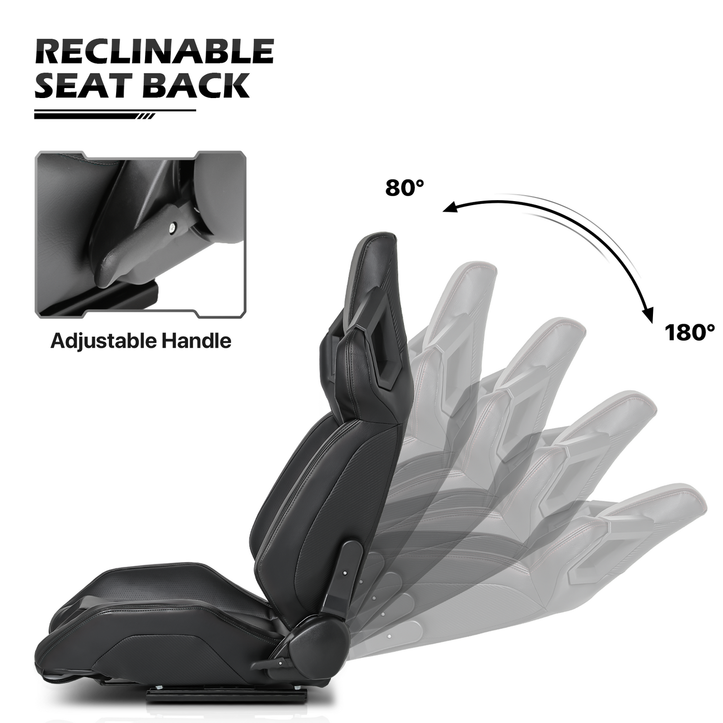 PU leather Gaming Seat - Black - For Racing Simulator