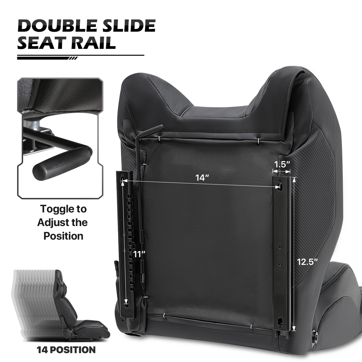 PU leather Gaming Seat - Black - For Racing Simulator