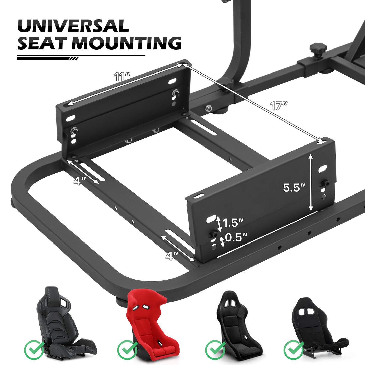 Racing Simulator Cockpit Wheel Stand with TV Mount Stand