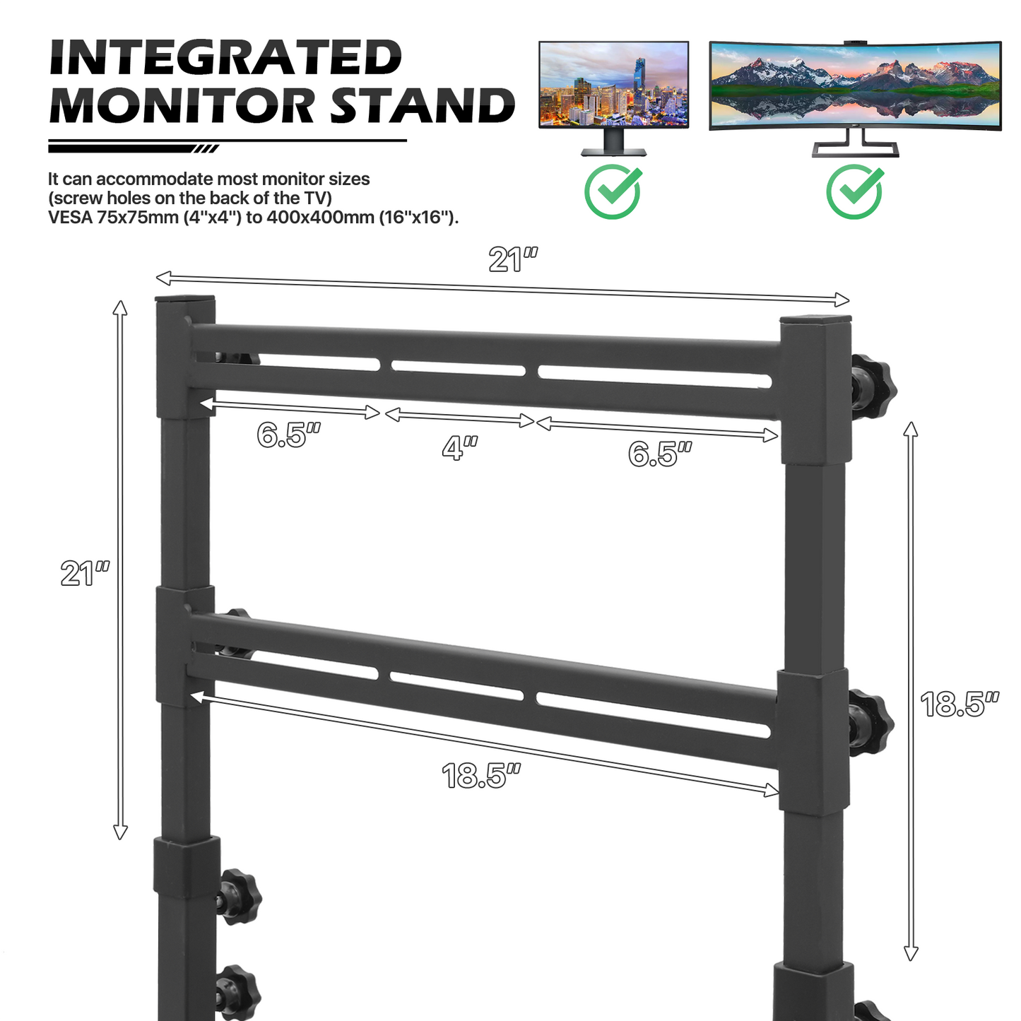 Racing Simulator Cockpit Wheel Stand with TV Mount Stand
