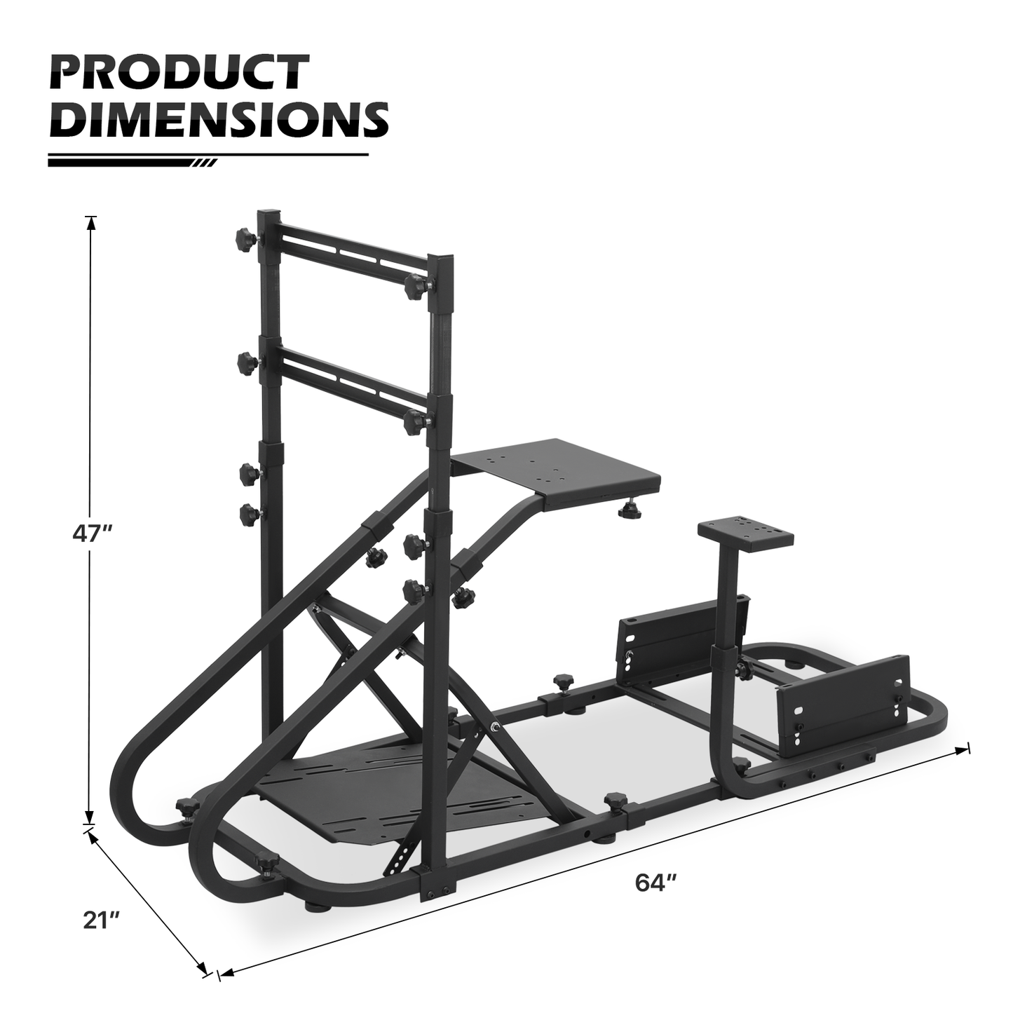 Racing Simulator Cockpit Wheel Stand with TV Mount Stand