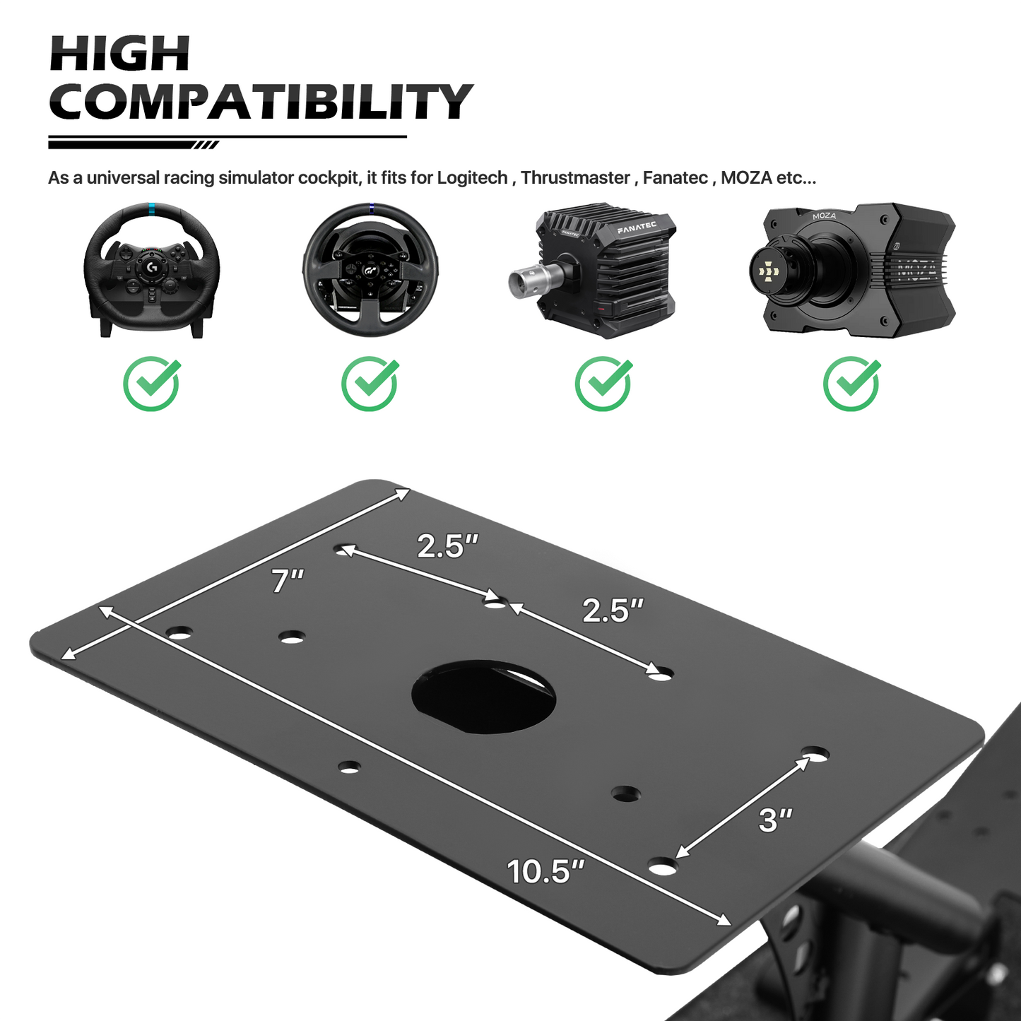 Racing Simulator Cockpi - Adjustable Gaming Seat - Black