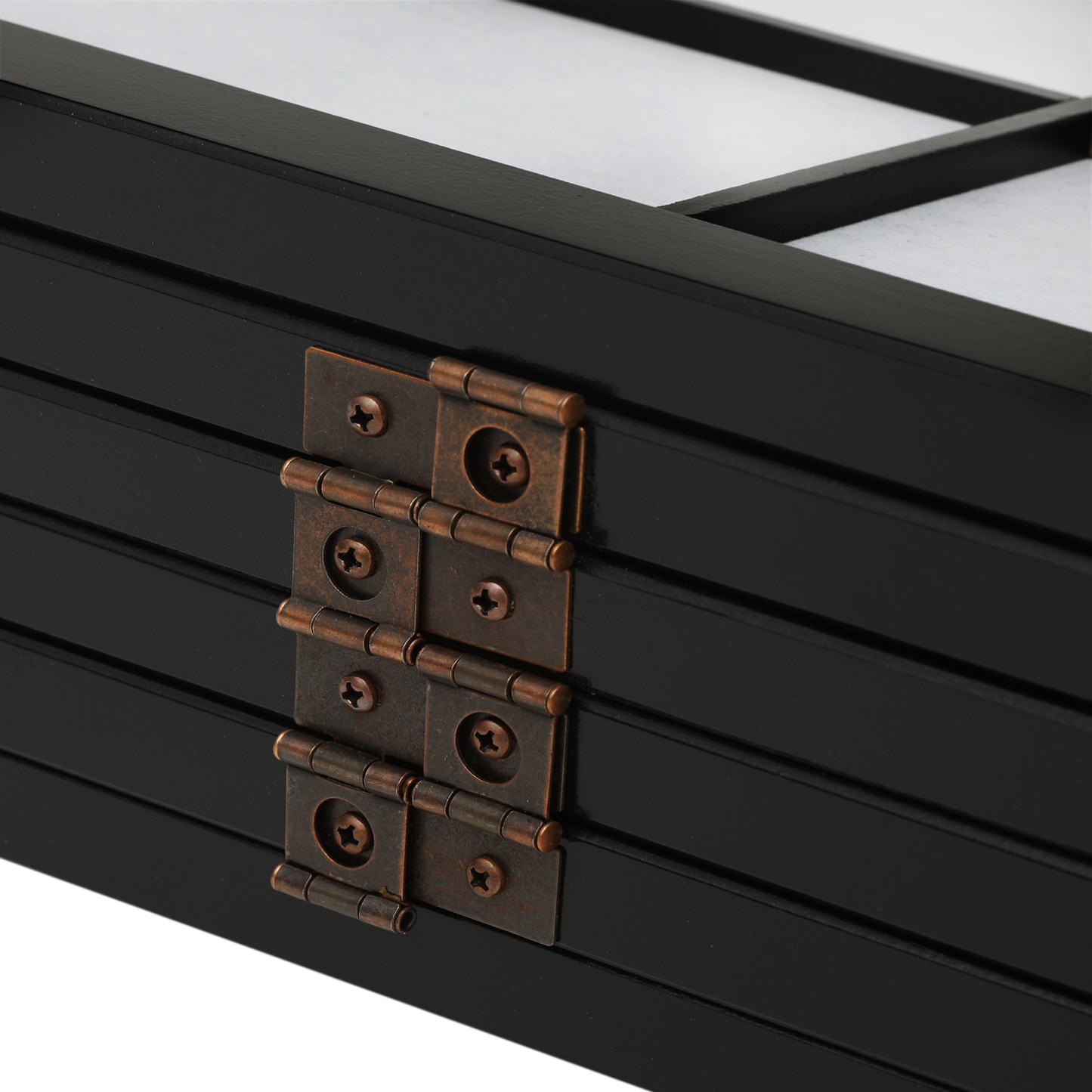 6-Panel Flower Painting Room Divider - Black