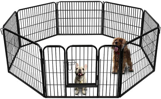 24" Height Pet Playpen Metal Portable Fence - 8 Panel