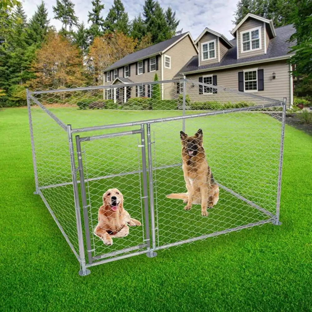 Pet Playpen Exercise Portable Fence w/Waterproof Roof - 4 Panel