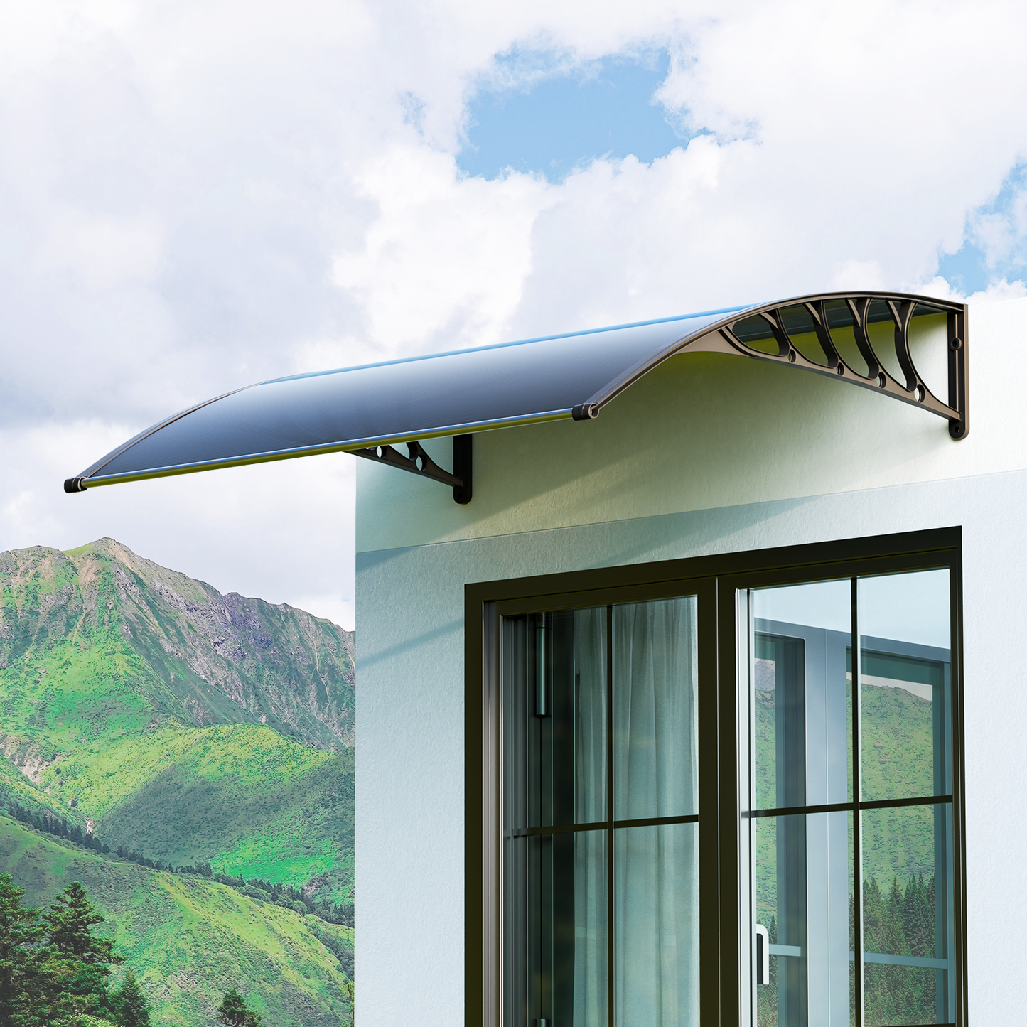 39"x35" Window Awning UV Protect Cover Outdoor Front Door Canopy Patio SunShade