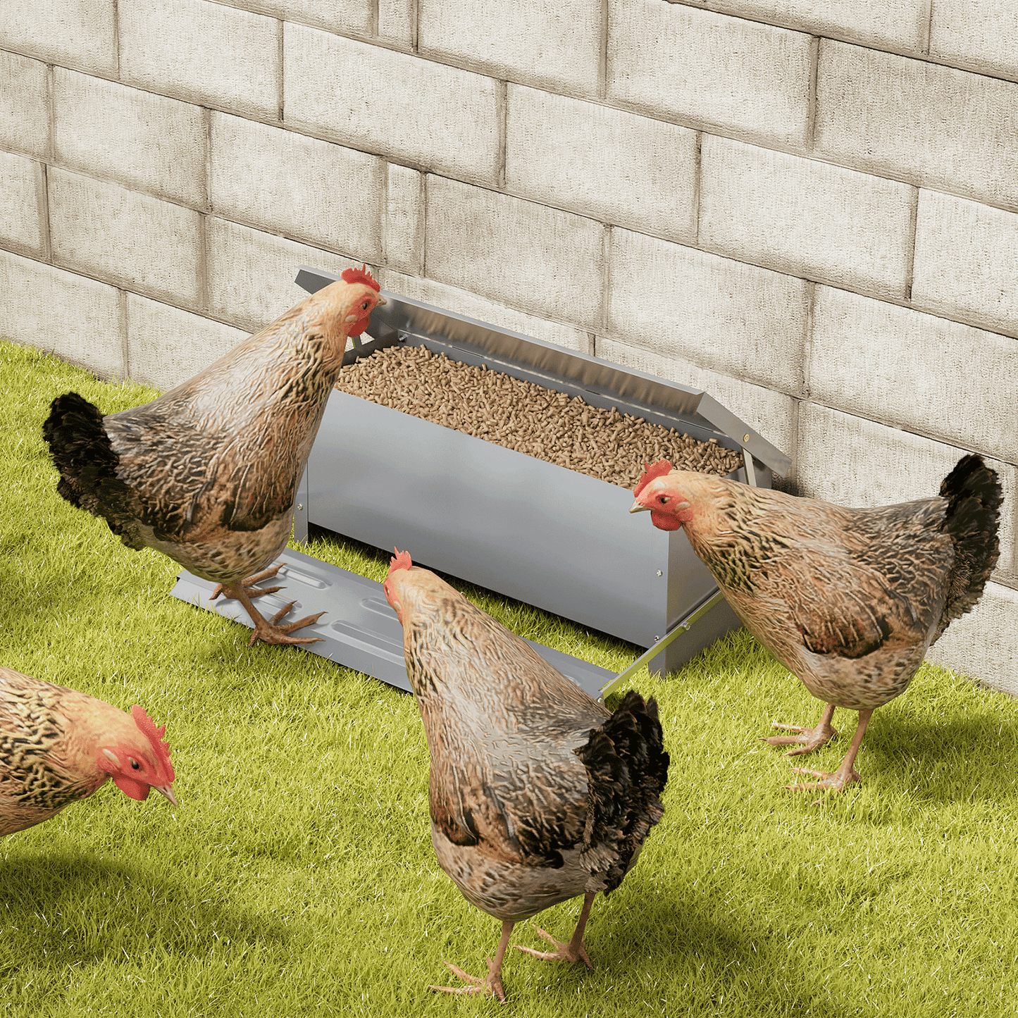 Automatic Chicken Feeder - 22 LBS Capacity - Silver