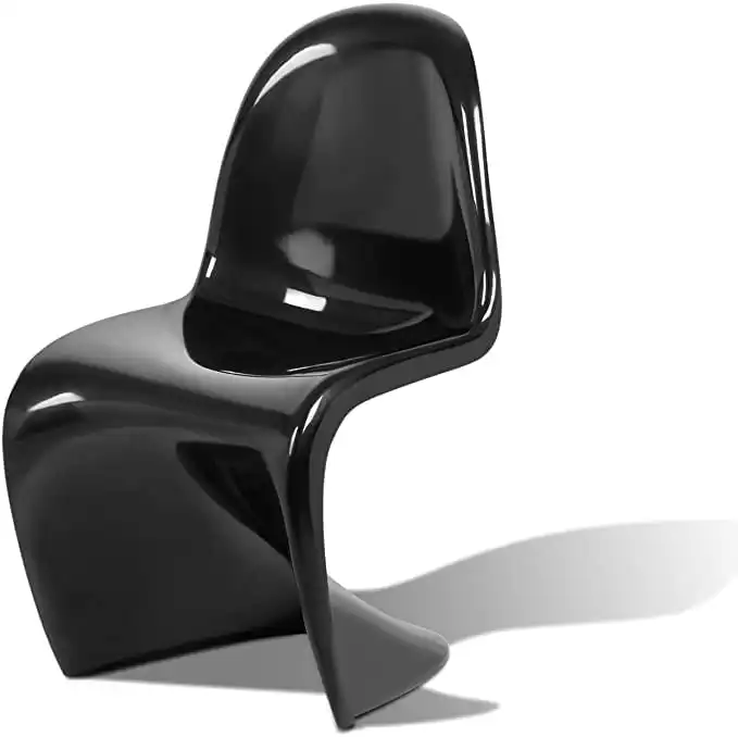 Set of 4 Plastic Dining Chair S-Shaped Curved Modern Seat Home Décor