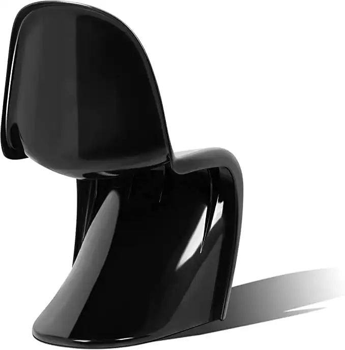 Set of 4 Plastic Dining Chair S-Shaped Curved Modern Seat Home Décor