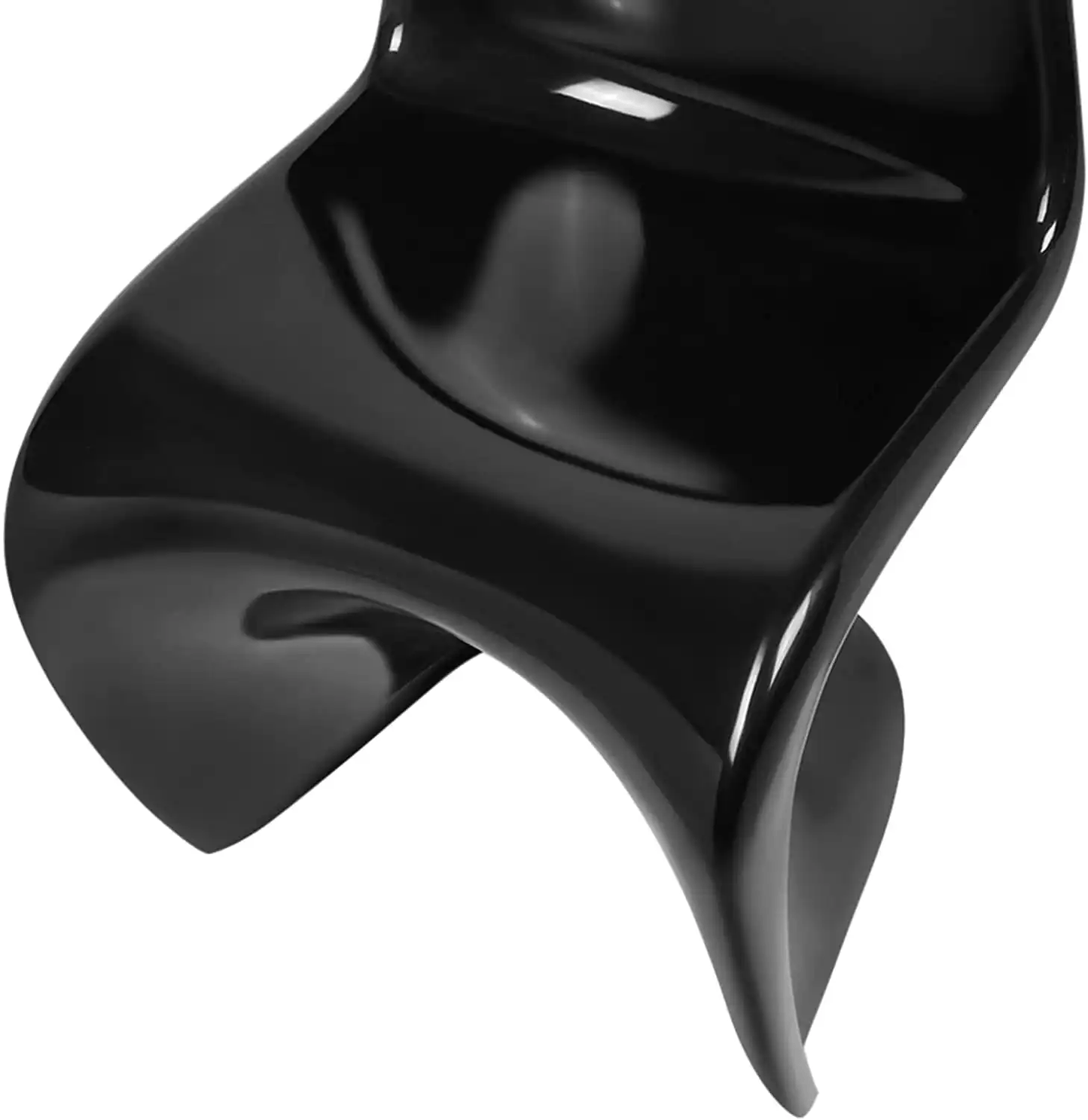 Set of 4 Plastic Dining Chair S-Shaped Curved Modern Seat Home Décor