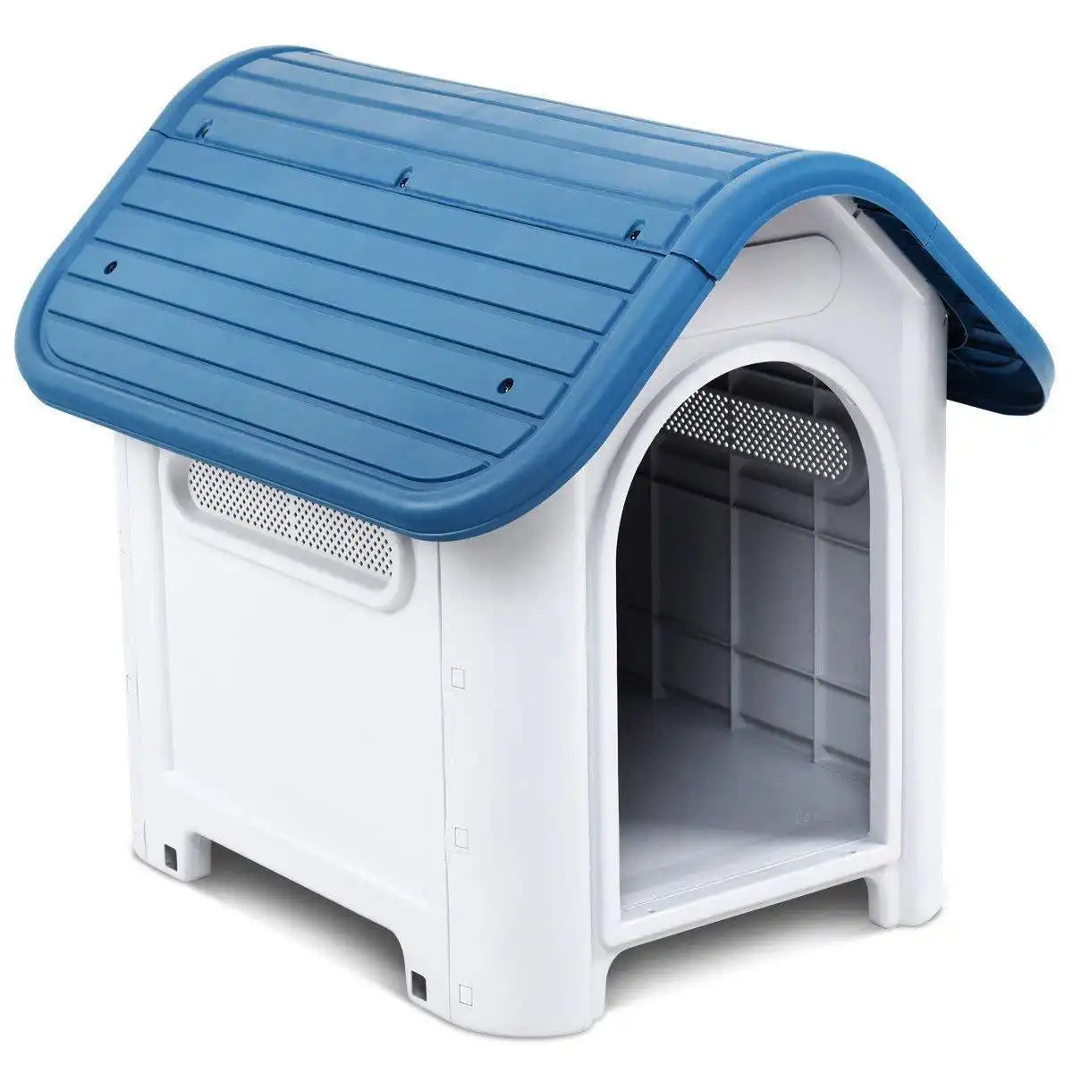 Waterproof Plastic Dog House Puppy Kennel Indoor Outdoor Pet Shelter - Up to 20lb