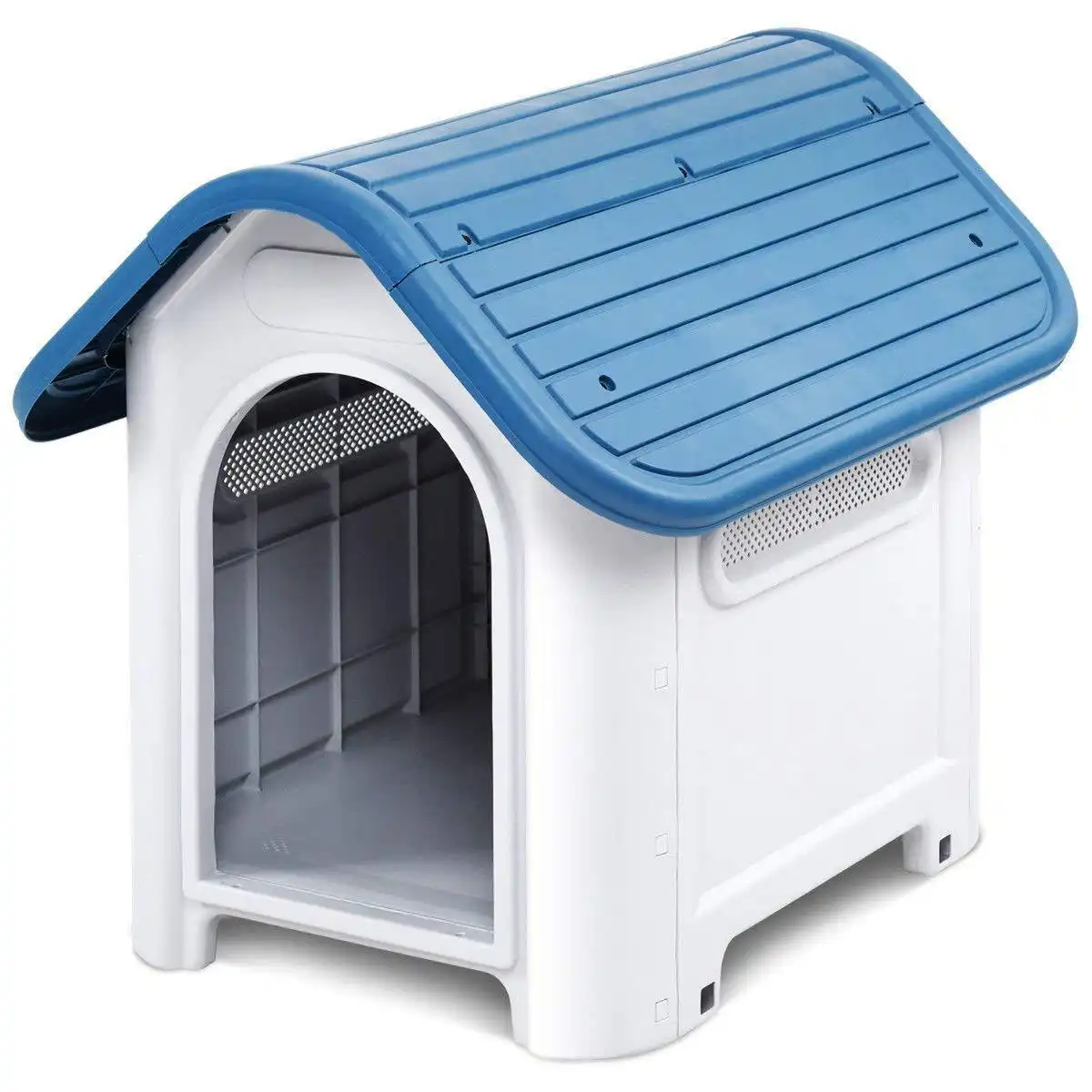 Waterproof Plastic Dog House Puppy Kennel Indoor Outdoor Pet Shelter - Up to 20lb
