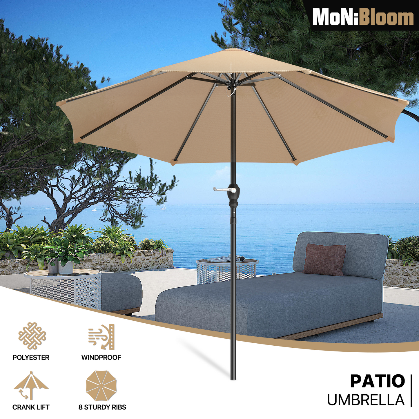 9 Ft Market Umbrella - 160g Polyester