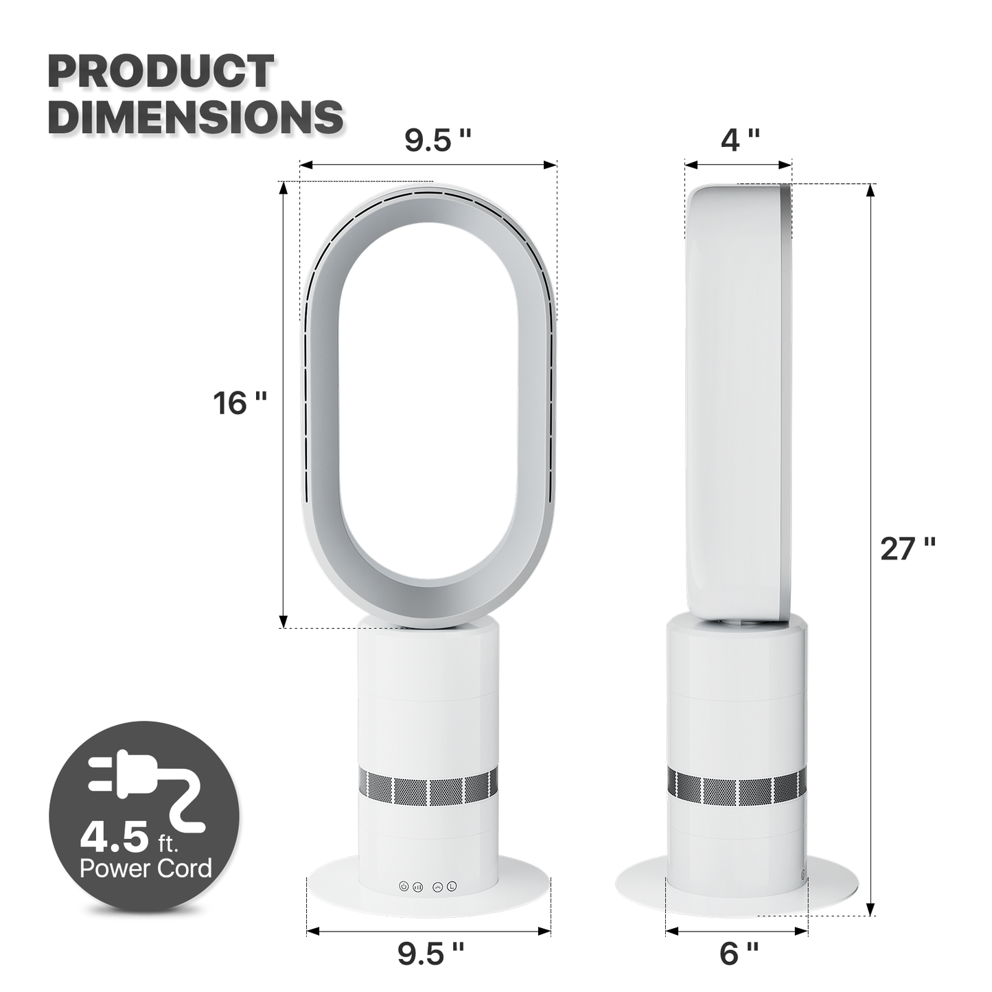 27 Inch Bladeless Fan - 10 Speeds