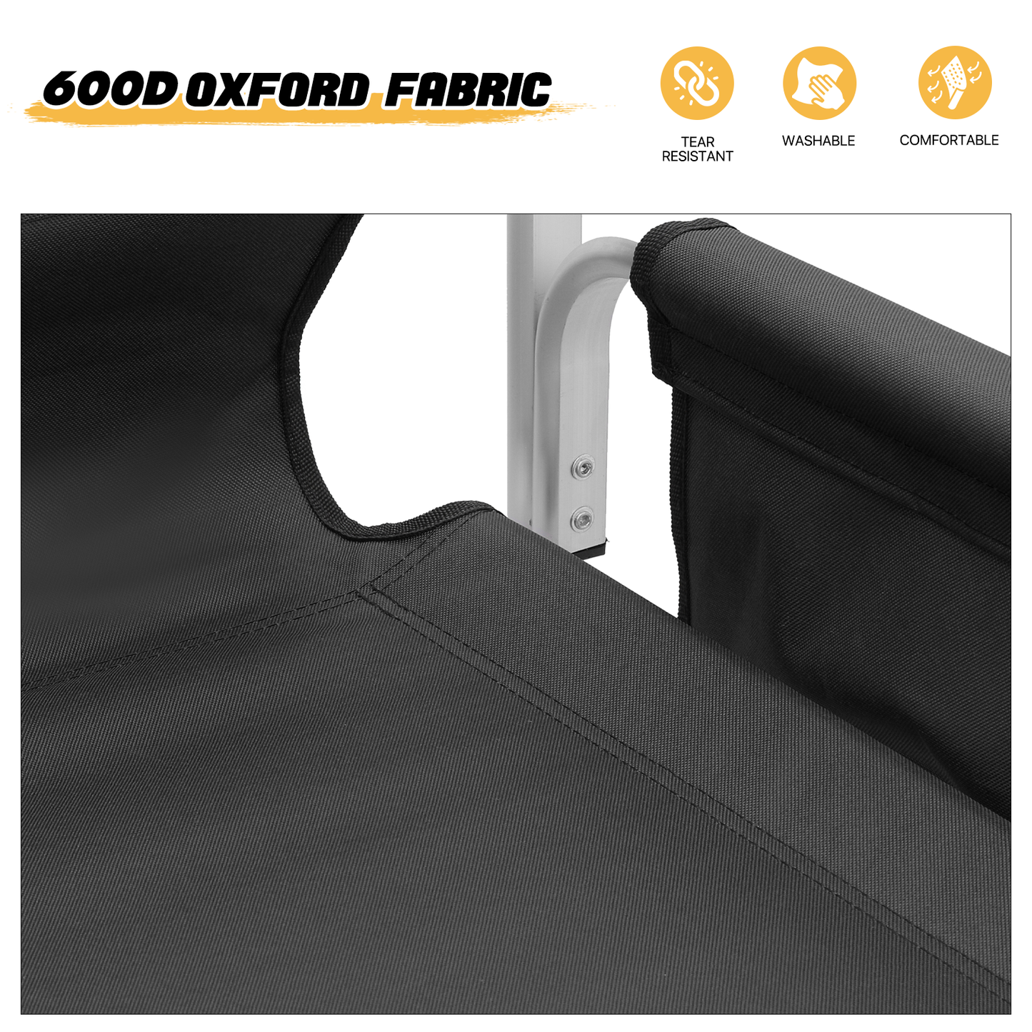 Foldable Director Chair-34.5" Seat Height-Cup Holder Tray+Side Pocket