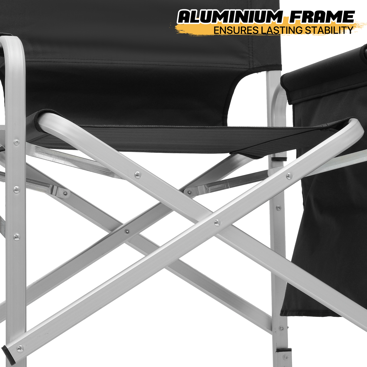 Foldable Director Chair-34.5" Seat Height-Cup Holder Tray+Side Pocket