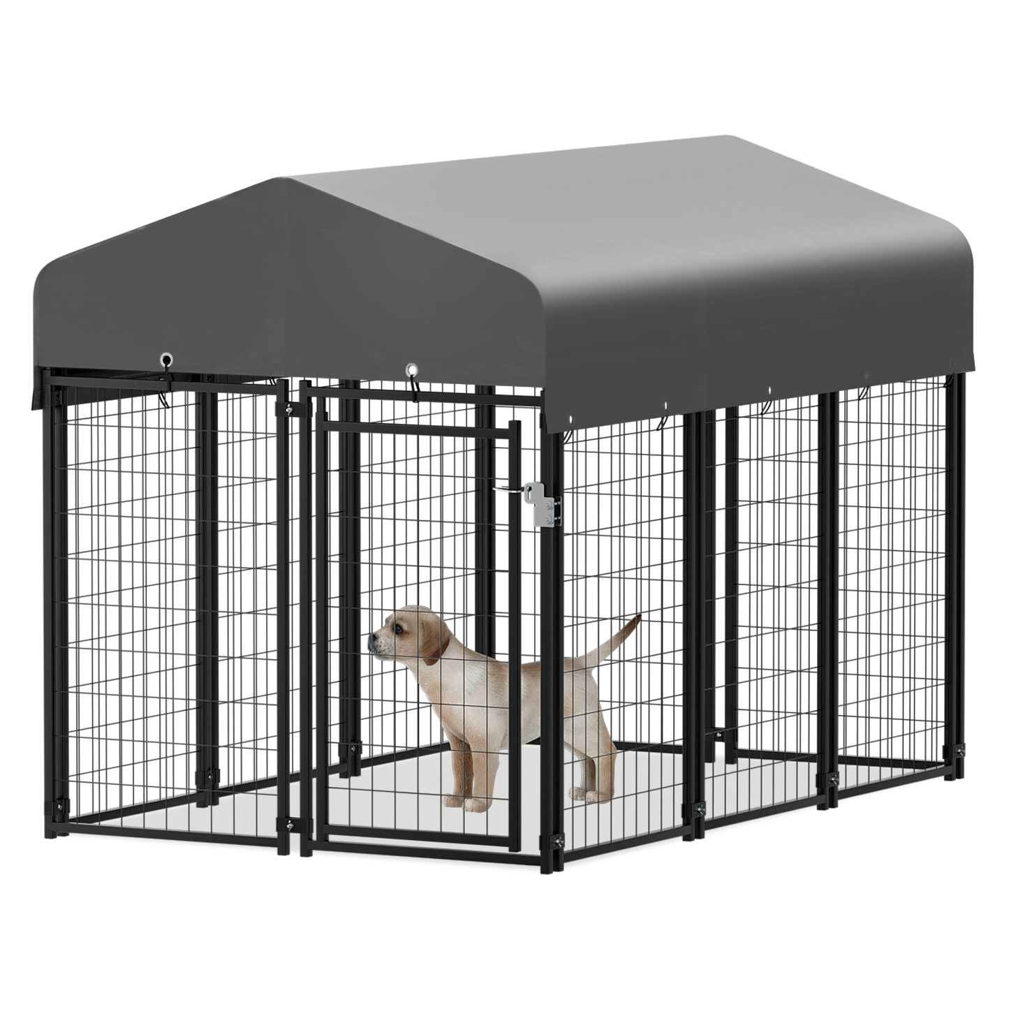 Yard Kennel - 75''Length w/ Roof Cover - Black