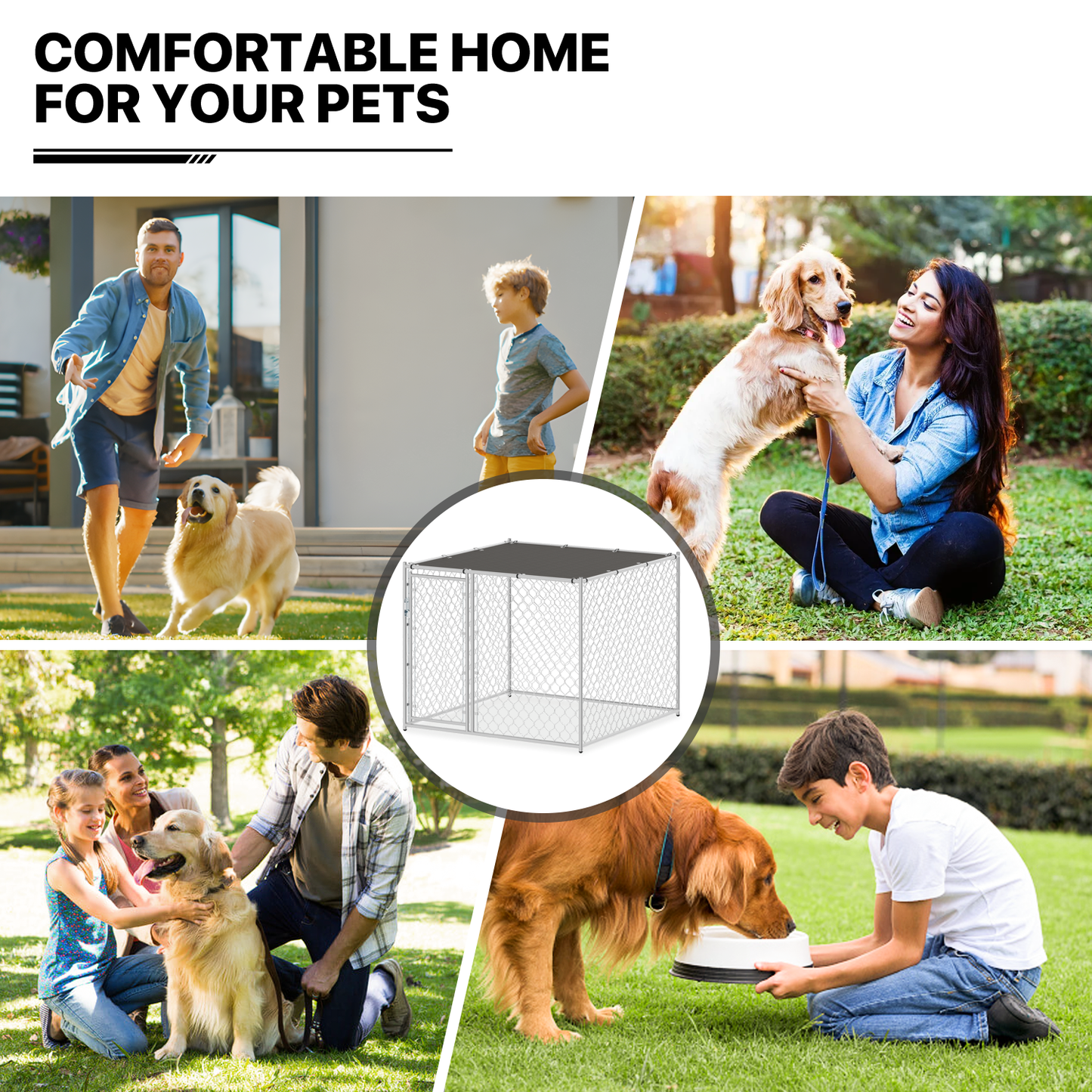 Pet Cage - 60''Length 49''Height - 4 Pcs - Sliver